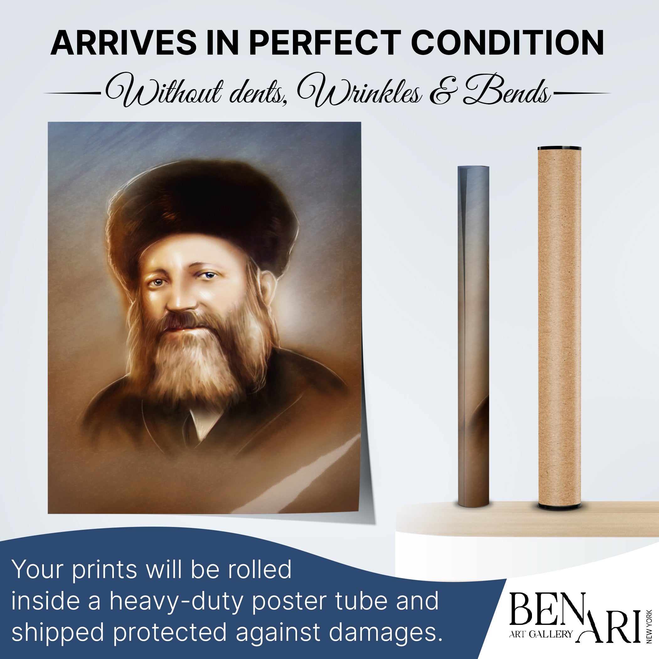 Rabbi Abraham Isaac Kook Portrait - Inspirational Sukkah Art, featuring a bearded man with a tube, ideal for enhancing Sukkot with spiritual depth.