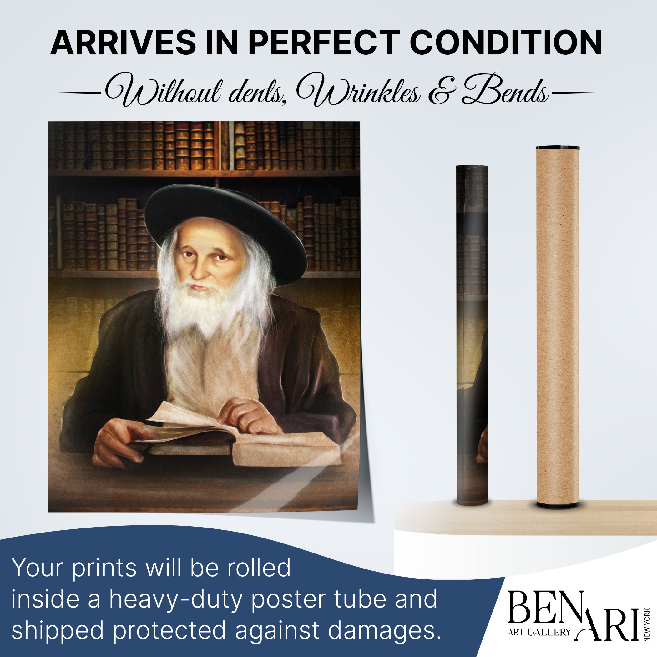 Rabbi Yoel Teitelbaum Inspiration - Second Edition Sukkot Portrait featuring the Satmar Rebbe reading a book, ideal for enhancing Sukkot decor.