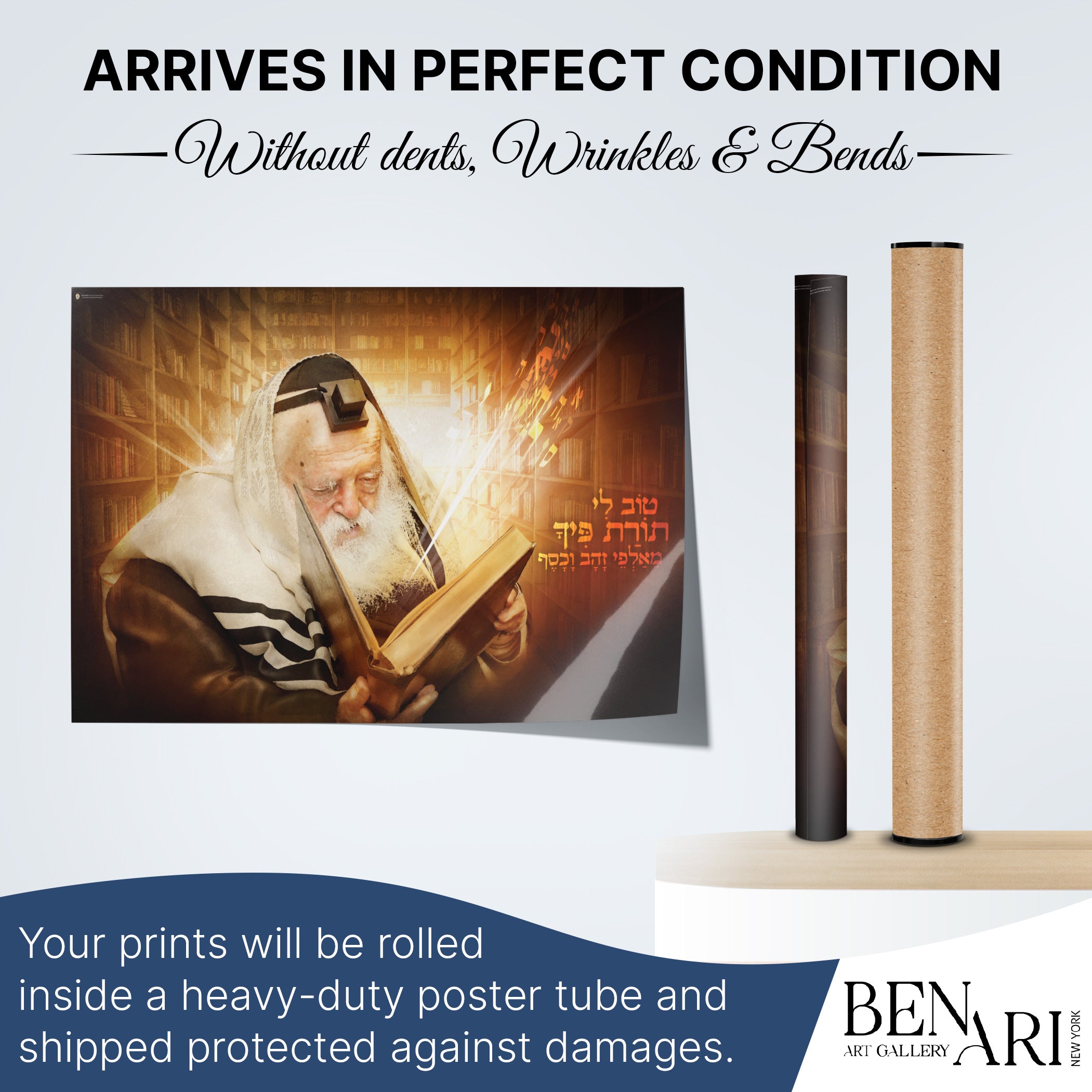 Rabbi Chaim Kanievsky engrossed in Torah, captured in a scholarly Sukkot poster, ideal for enhancing spiritual and educational ambiance during the festival.