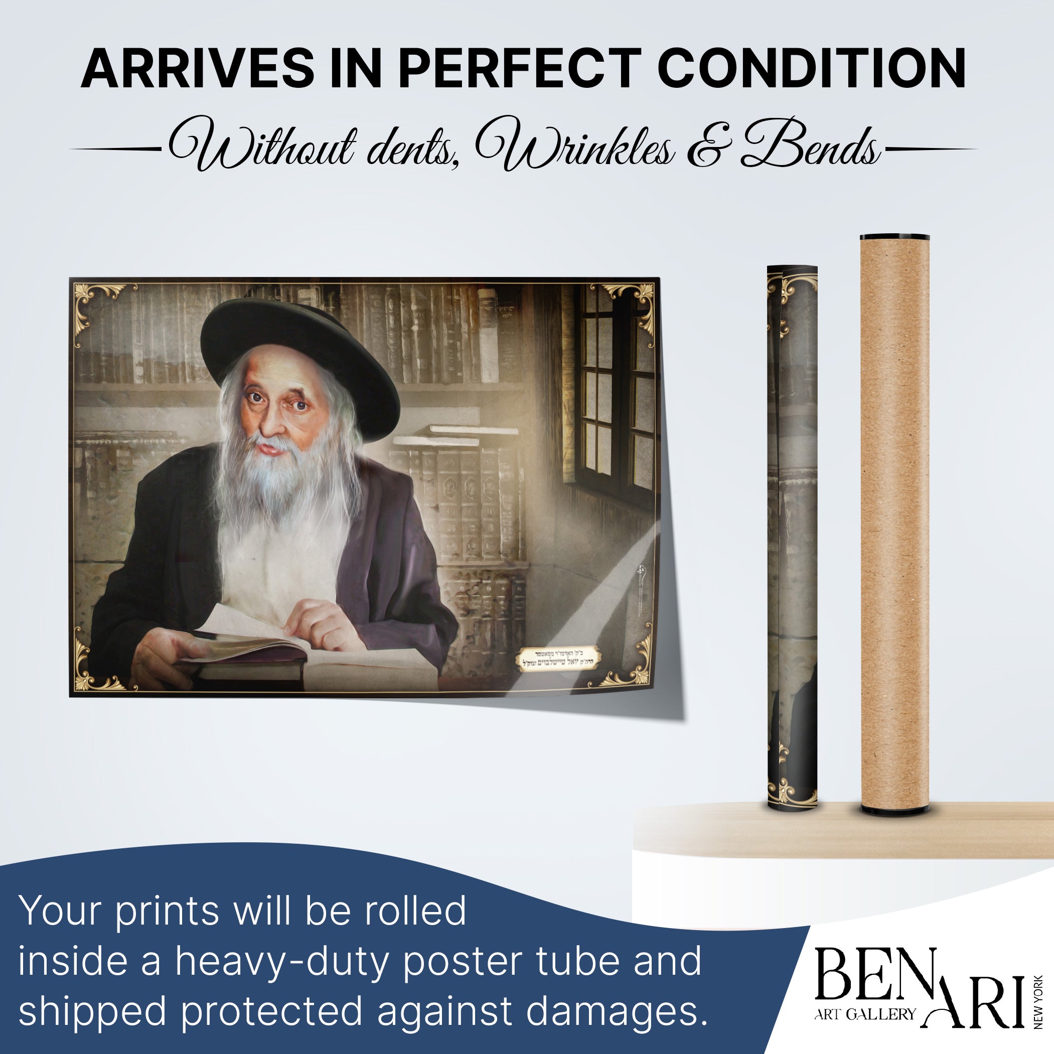 The Satmar Rebbe Torah Study - Portrait of Reverence for Sukkot poster, depicting the revered Hasidic leader engrossed in Torah study.