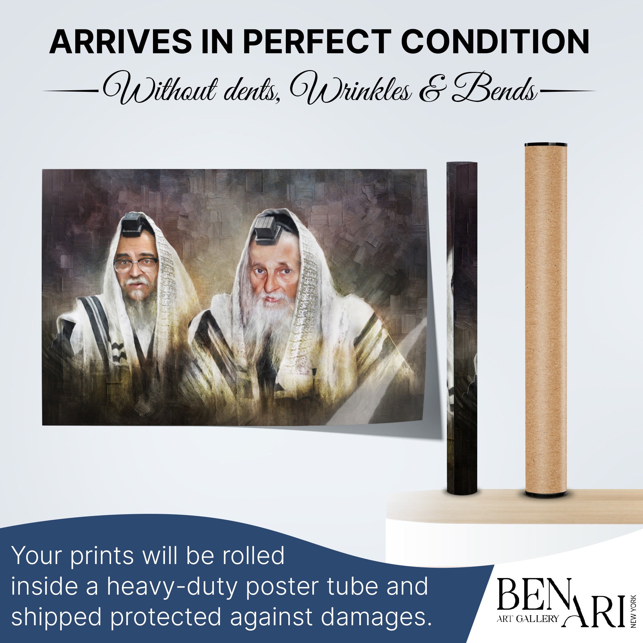 "Satmar Rebbes Sukkah Poster with Teitelbaum portraits, perfect for Sukkot decor and holiday wall art for sukkah."