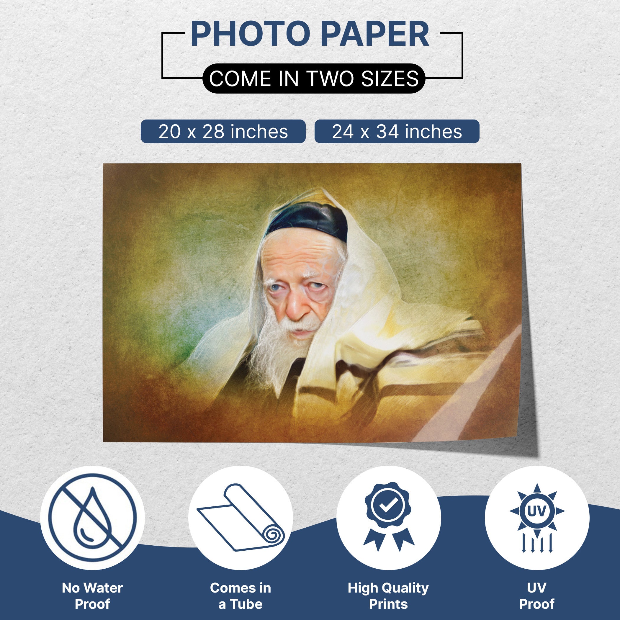Rabbi Chaim Kanievsky: A Legacy of Faith - Timeless Sukkot Inspiration poster featuring Rabbi Kanievsky, symbols of faith, and water-resistant printing options.