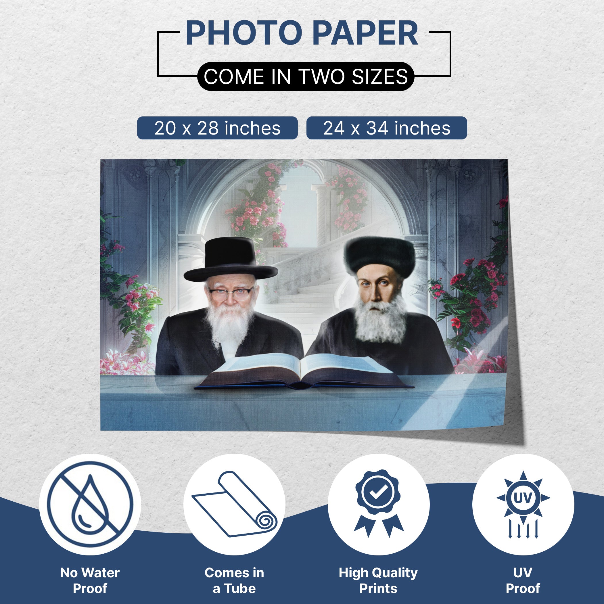 Skverer Rebbes sukkah poster, perfect Sukkot decor, available in two sizes, high-quality photo paper.