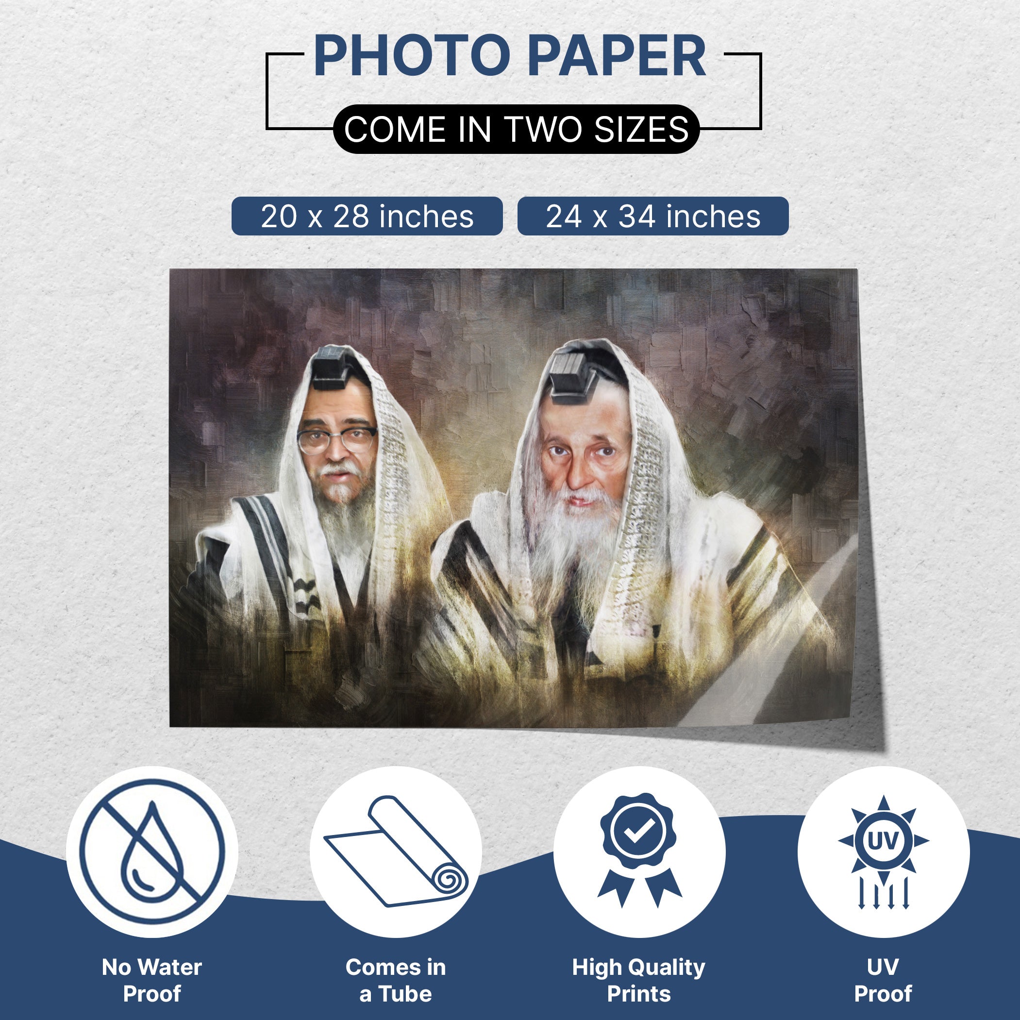 Satmar Rebbes sukkah poster featuring Teitelbaum portrait art, ideal Sukkot decoration and holiday wall art.