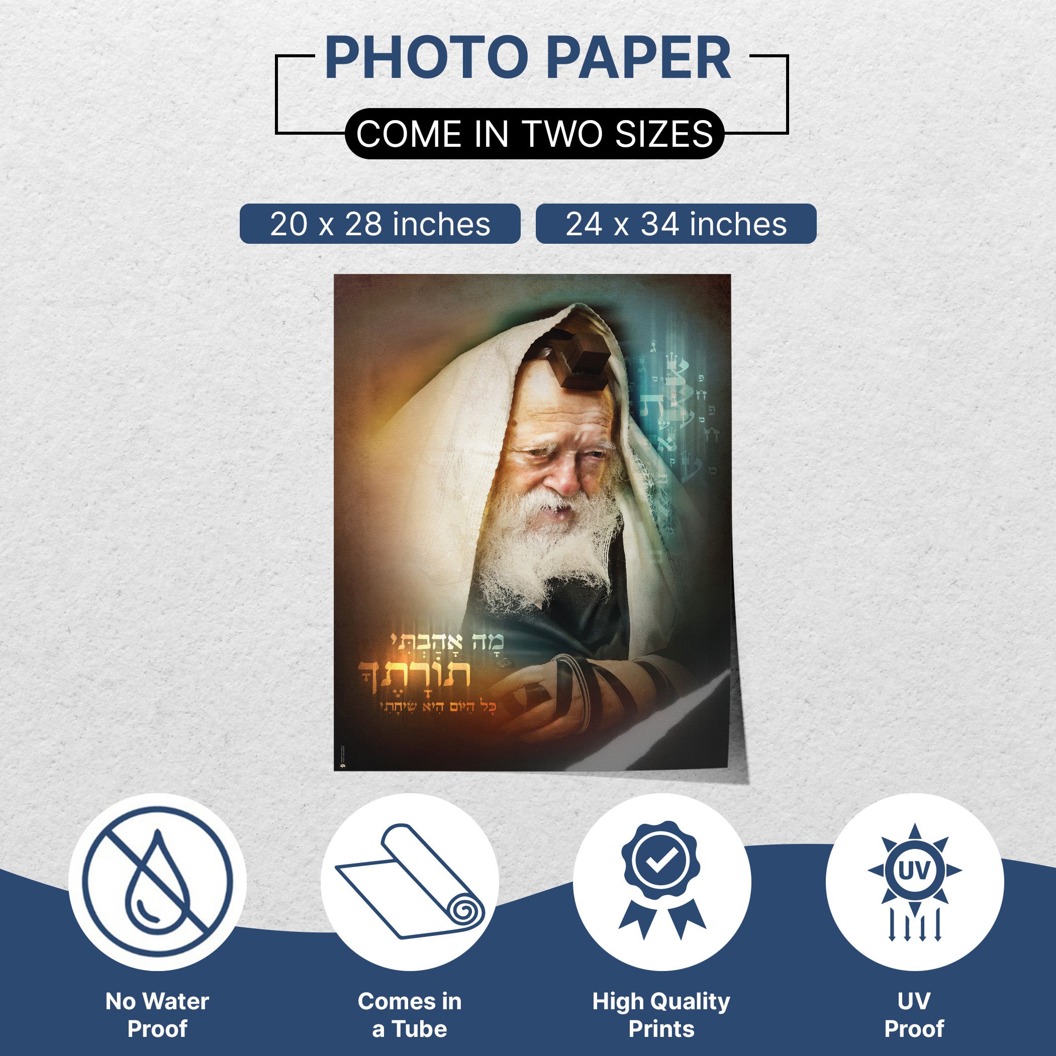 Rabbi Chaim Kanievsky Wisdom Poster: A spiritual Sukkot artwork depicting the revered Torah sage, enhancing Jewish holiday decor with profound insight and inspiration.