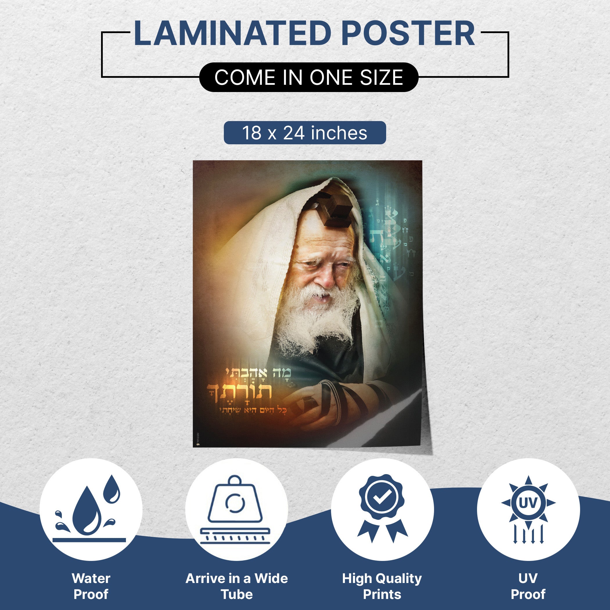 Rabbi Chaim Kanievsky Wisdom Poster - Spiritual Insight for Sukkot featuring Rabbi Kanievsky's image, symbols, and text, enhancing your Sukkah with reverence and inspiration.