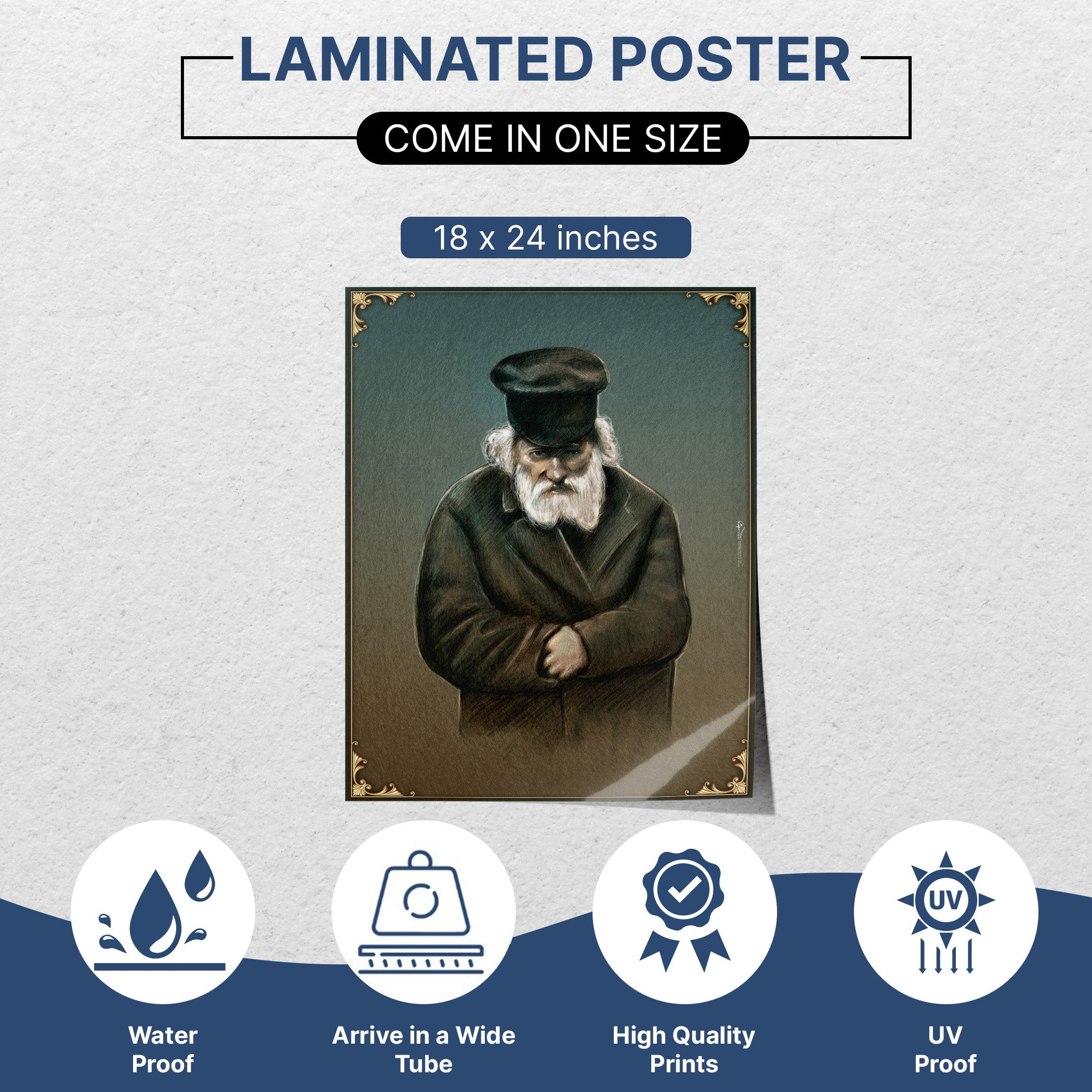 Chofetz Chaim Artistic Portrait - Ethical Wisdom for Sukkot, featuring a man with a white beard and hat, symbolizing Jewish ethical teachings.