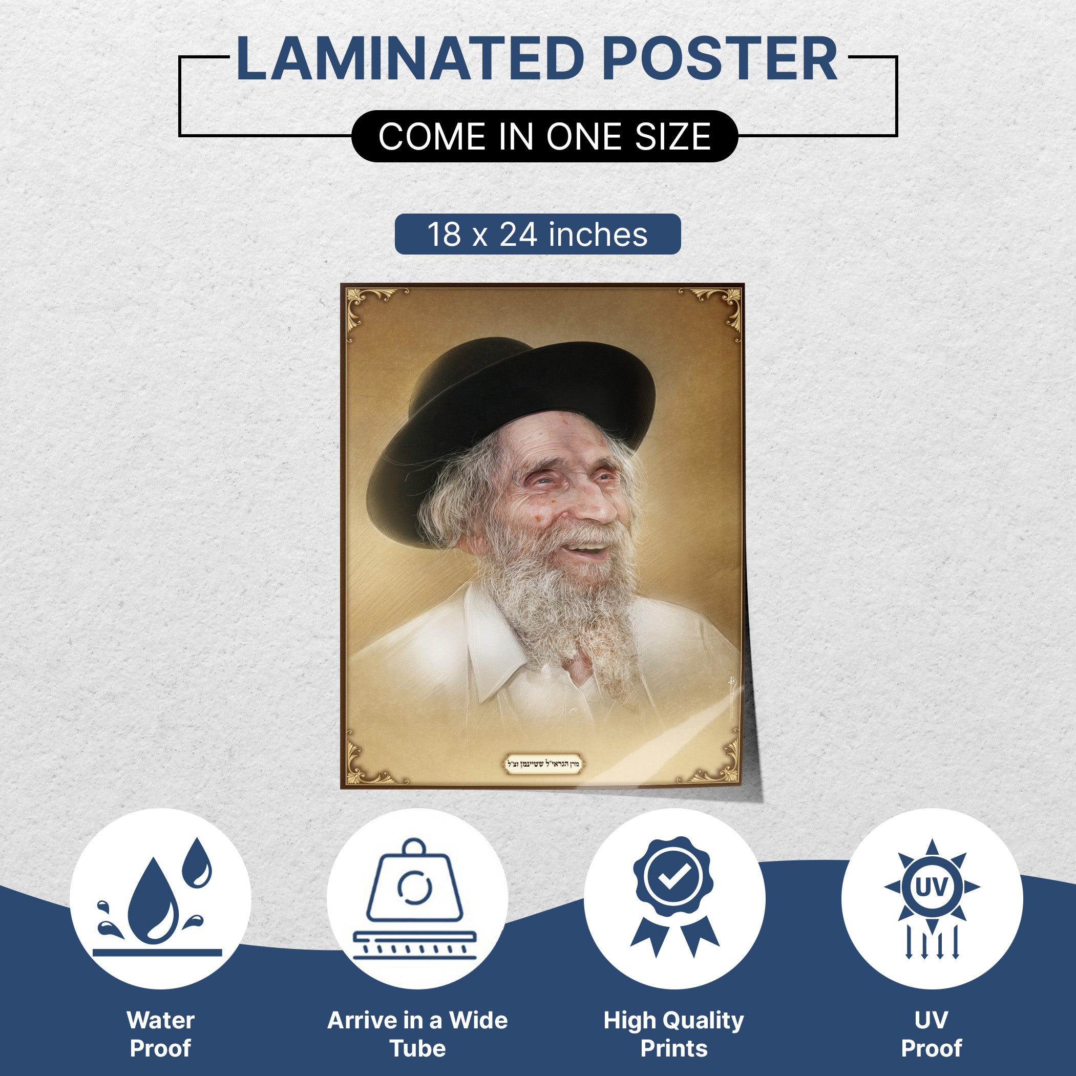 Portrait of Rav Aharon Yehuda Leib Shteinman, a dignified man in a hat, offering inspiration for Sukkot, ideal for spiritual Sukkah decoration.