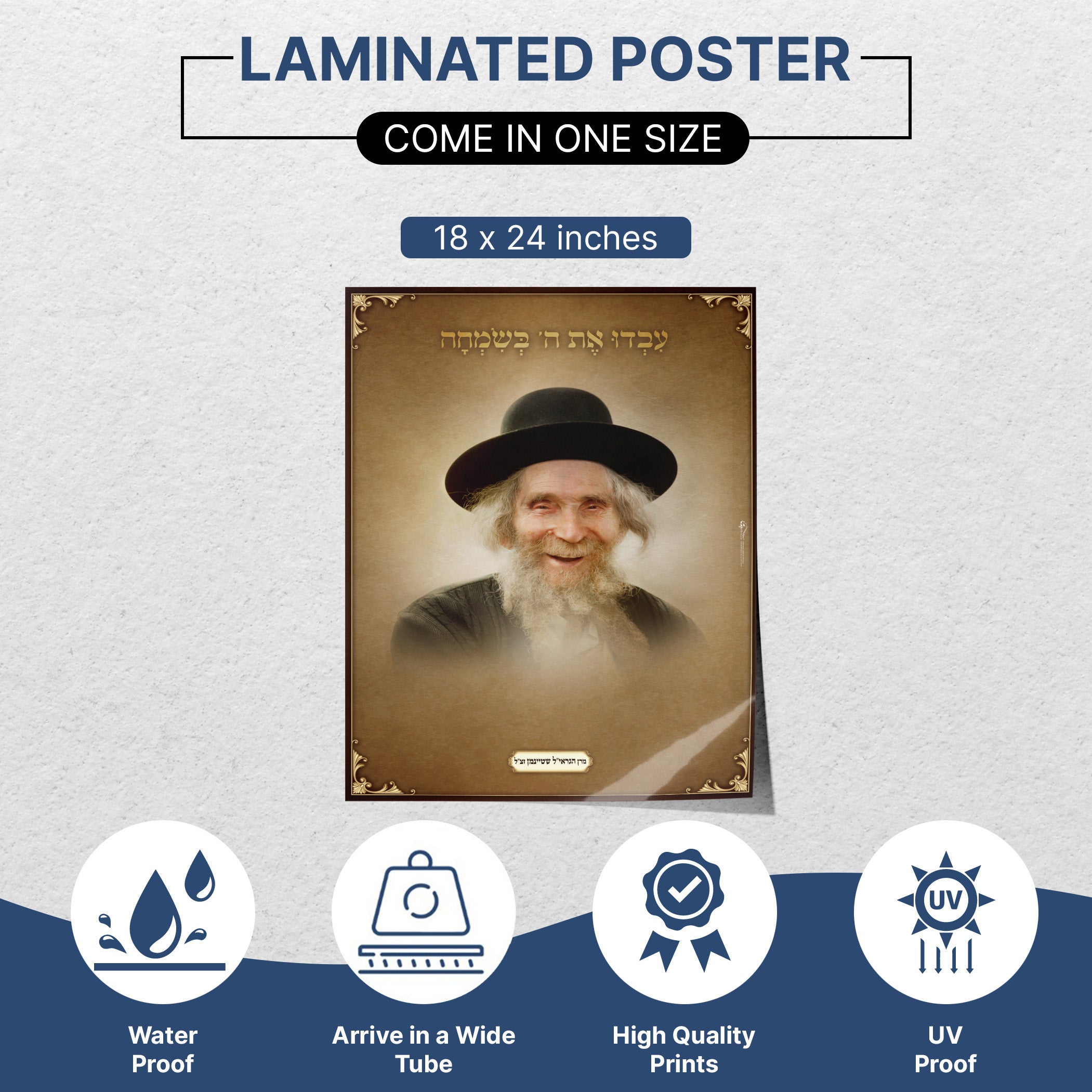Rabbi Shteinman's Joyful Wisdom - Artistic Sukkot Portrait, featuring his smiling face with a beard and hat, ideal for enhancing your sukkah with warmth and inspiration.