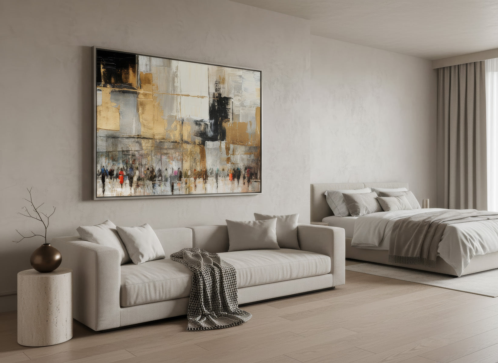 BeTzel Or Zahav - Abstract Western Wall Art by Avigdor Ben Ari