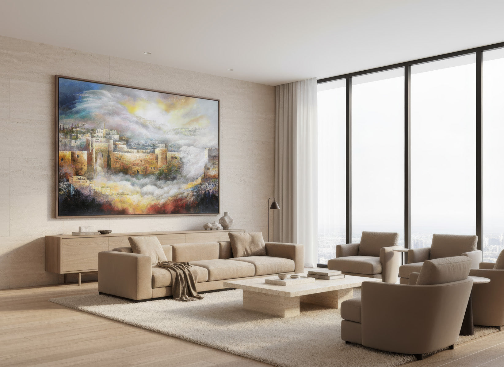 Jerusalem of Light - Abstract Jerusalem Wall Art by Yossi Bitton