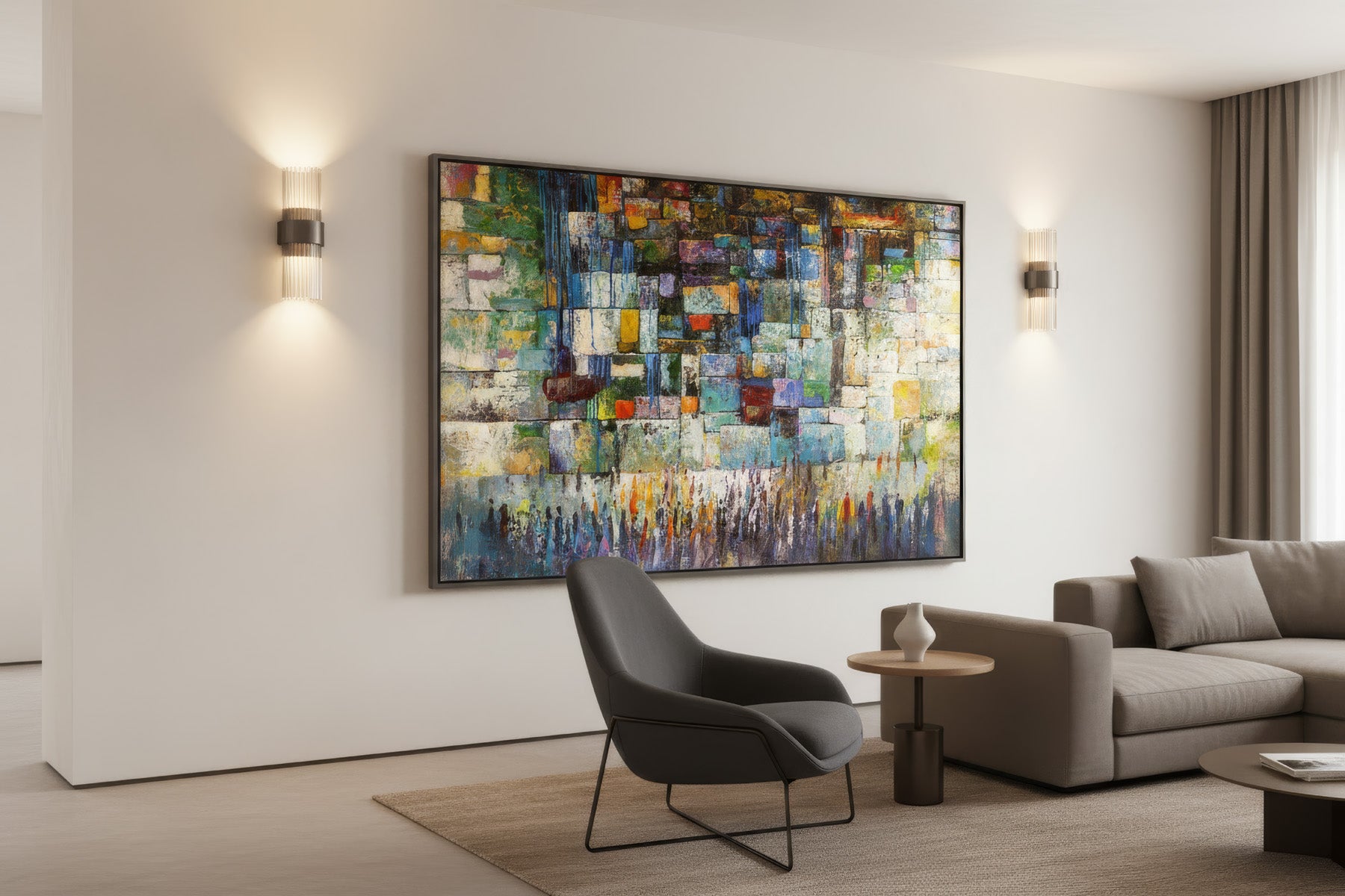 A Mosaic of Prayer Abstract Kotel Jewish Wall Art by Yossi Bitton