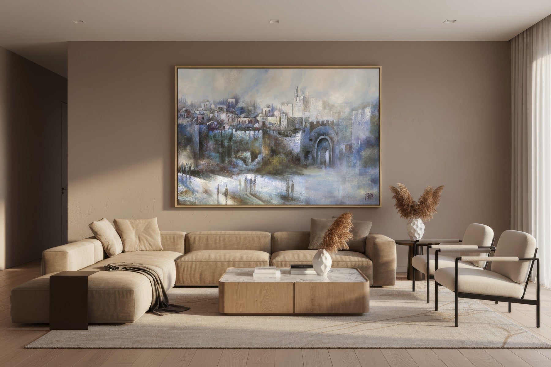 At the Gates of Jerusalem Abstract Jewish Wall Art by Yossi Bitton