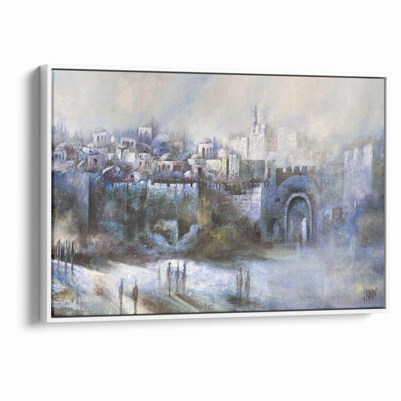 At the Gates of Jerusalem Abstract Jewish Wall Art by Yossi Bitton