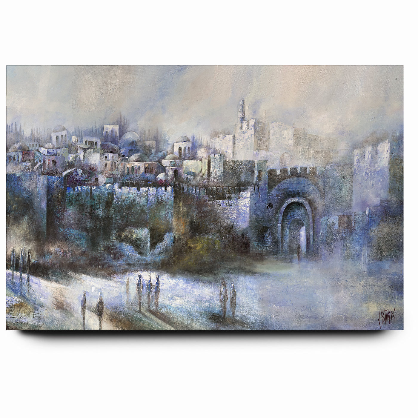 At the Gates of Jerusalem Abstract Jewish Wall Art by Yossi Bitton