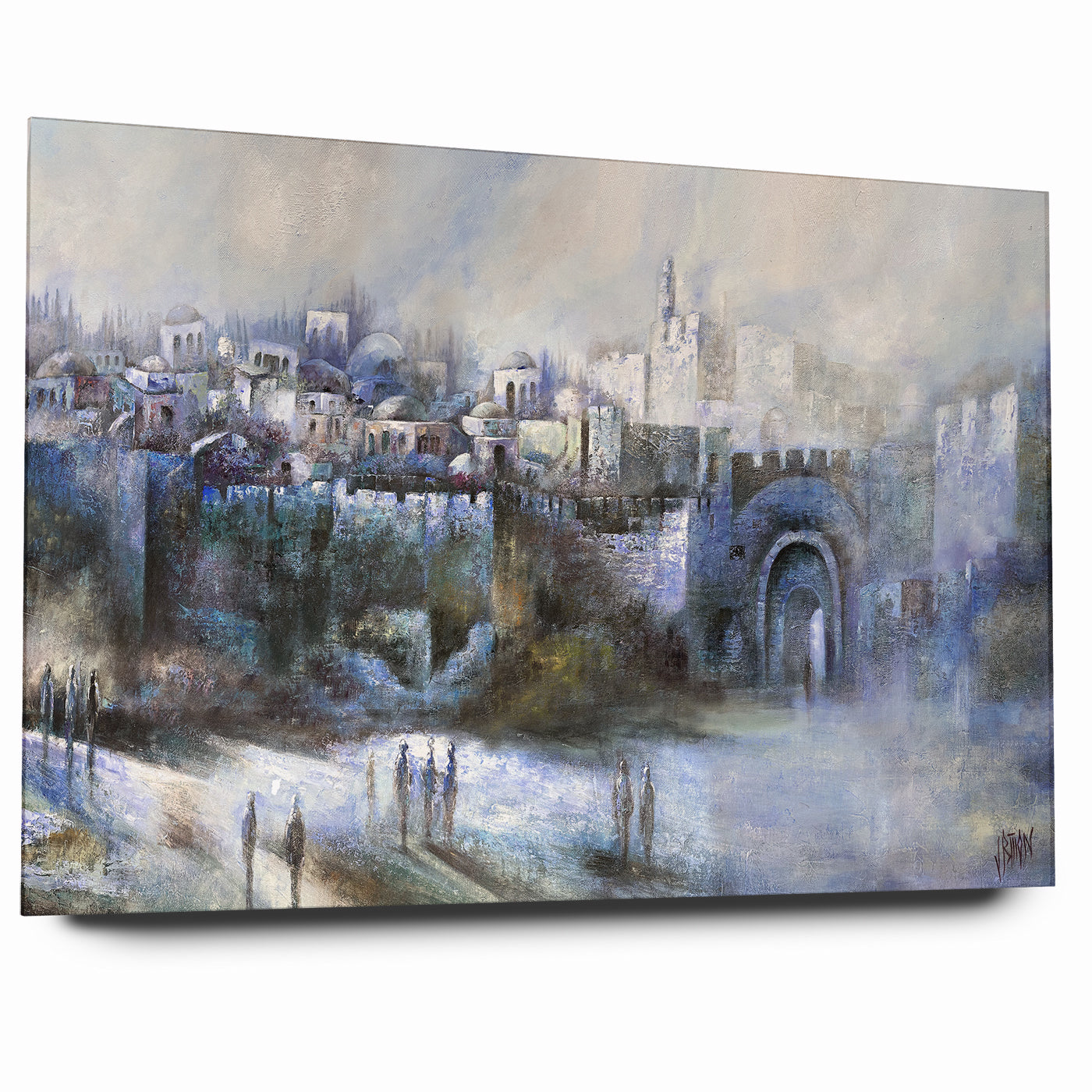 At the Gates of Jerusalem Abstract Jewish Wall Art by Yossi Bitton