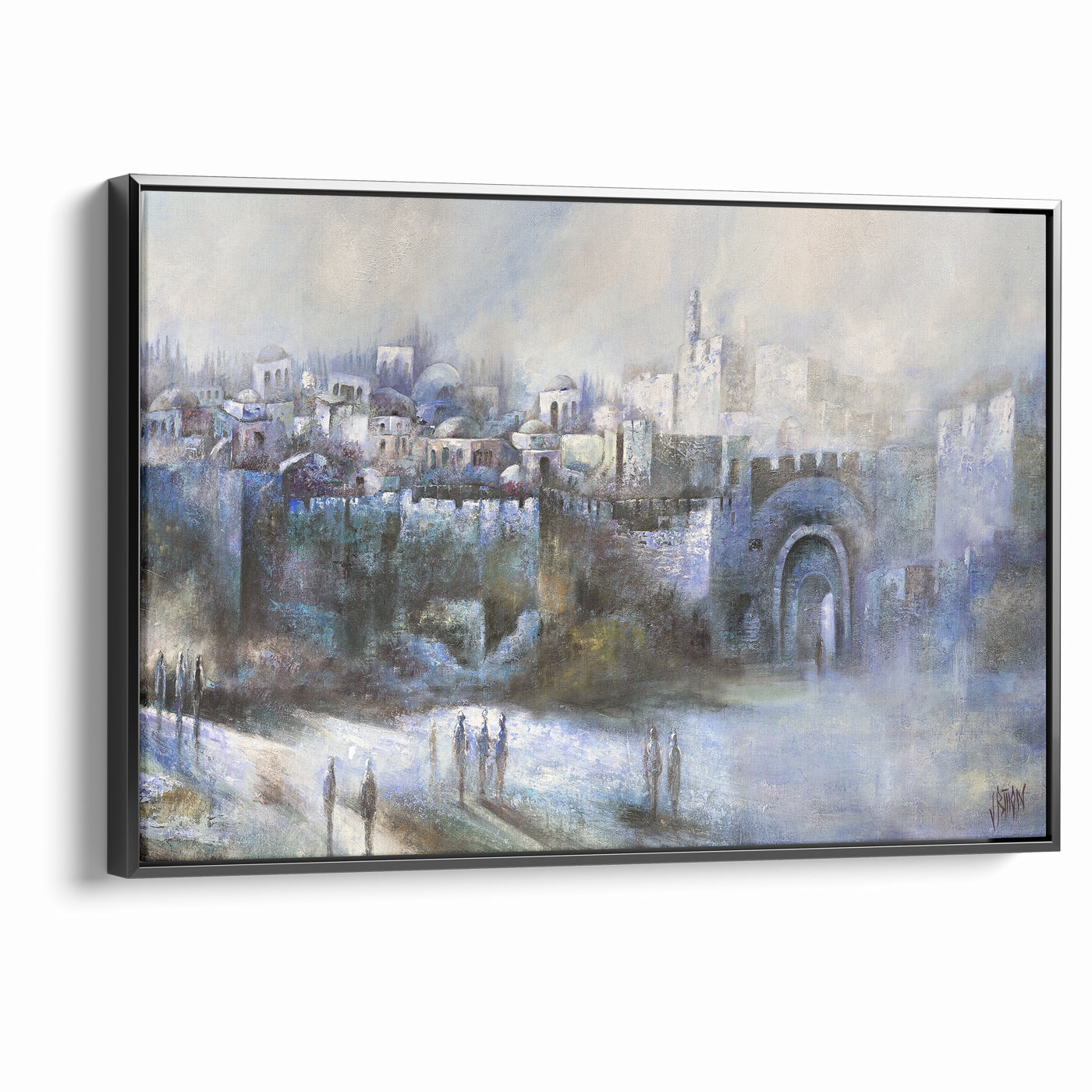 At the Gates of Jerusalem Abstract Jewish Wall Art by Yossi Bitton