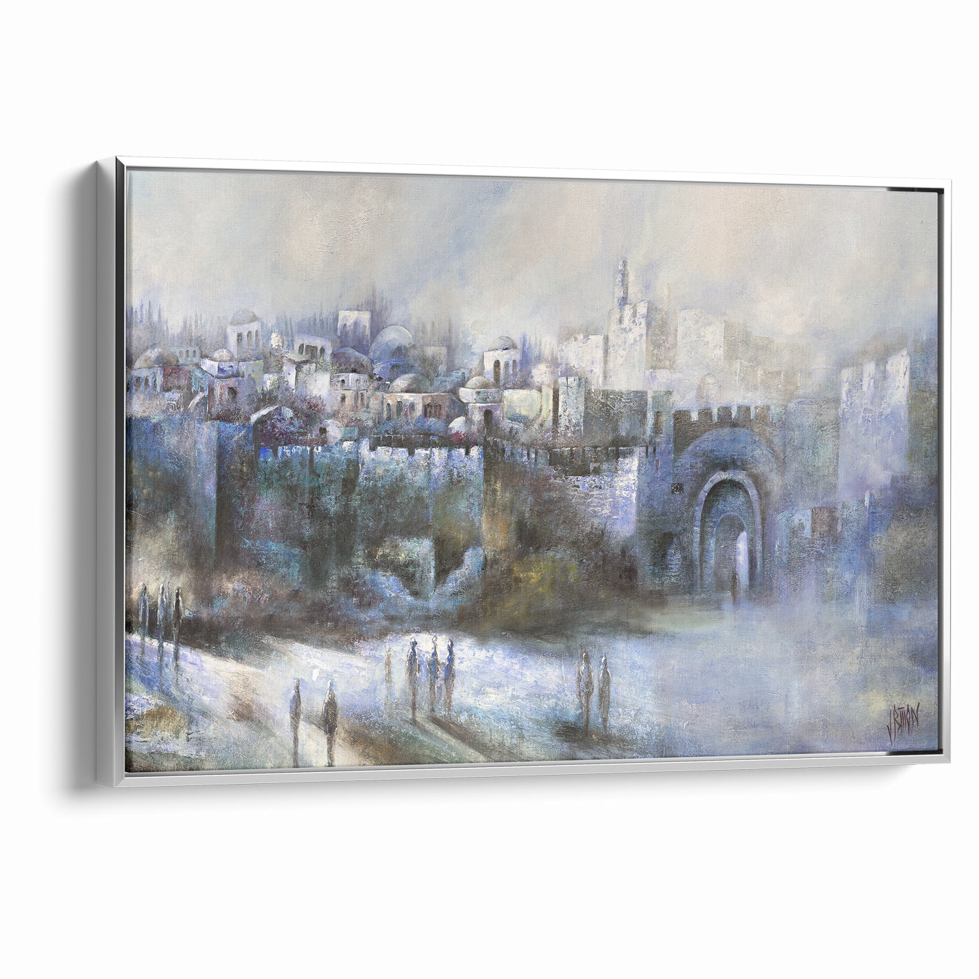 At the Gates of Jerusalem Abstract Jewish Wall Art by Yossi Bitton