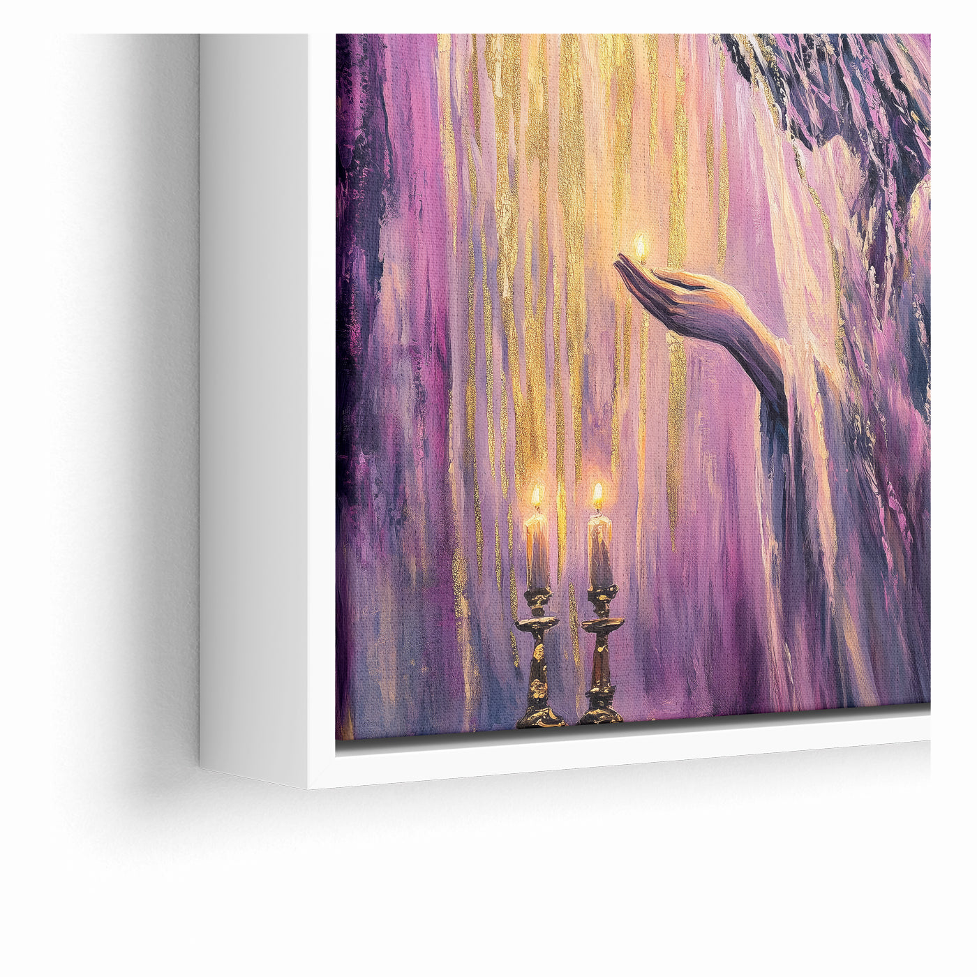 Light of Shabbat Modern Jewish Candle Lighting Wall Art Print