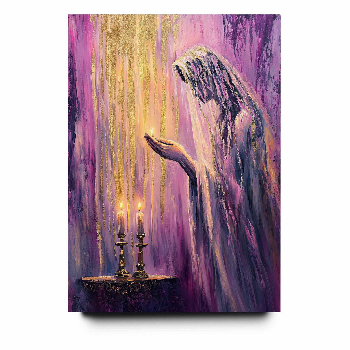 Light of Shabbat Modern Jewish Candle Lighting Wall Art Print