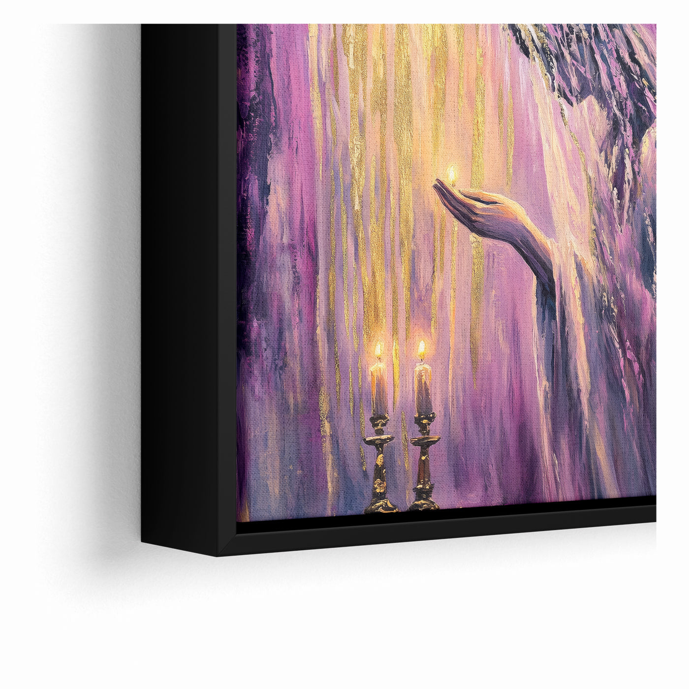 Light of Shabbat Modern Jewish Candle Lighting Wall Art Print