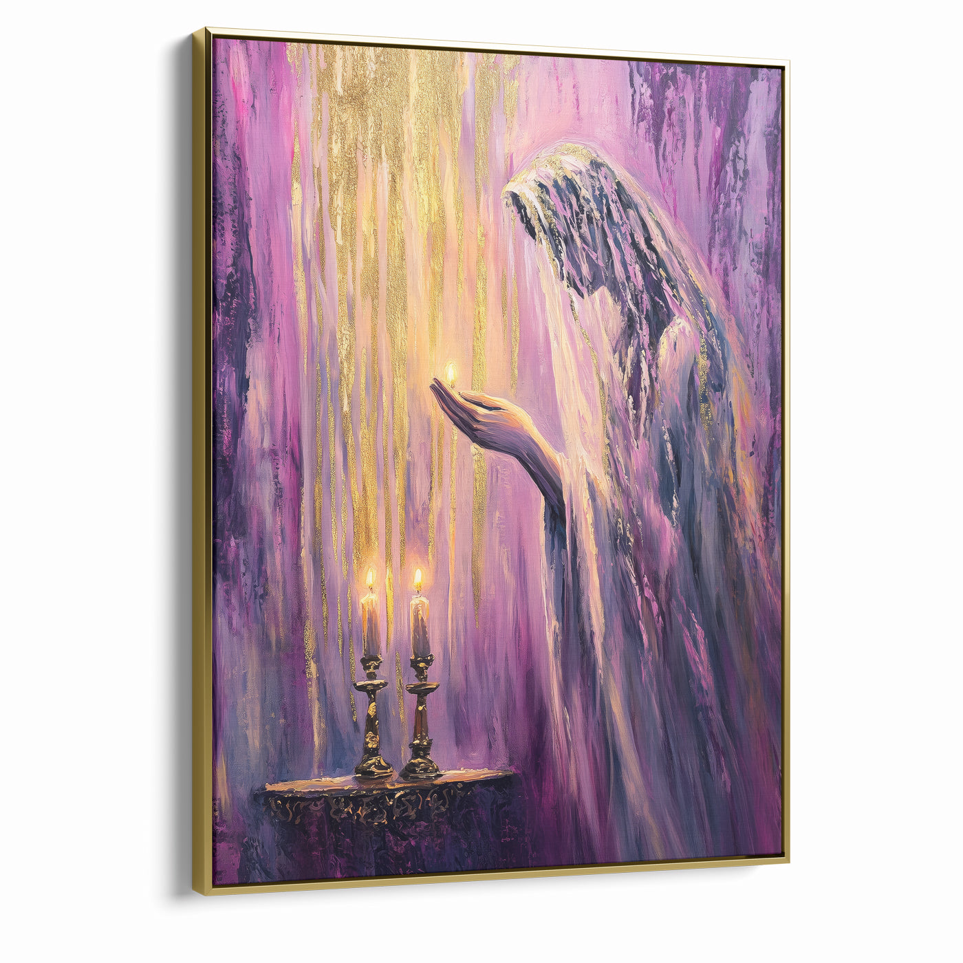 Light of Shabbat Modern Jewish Candle Lighting Wall Art Print