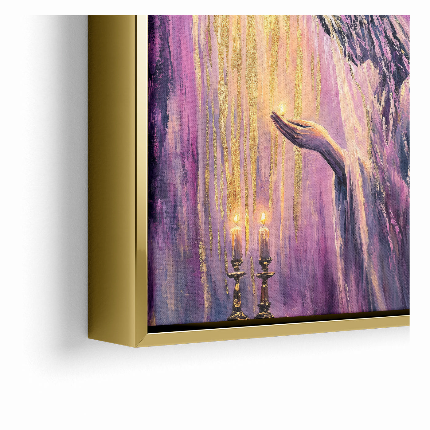 Light of Shabbat Modern Jewish Candle Lighting Wall Art Print