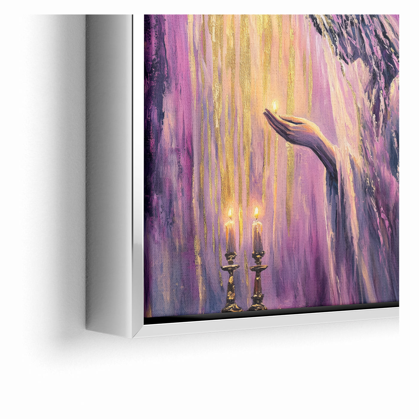 Light of Shabbat Modern Jewish Candle Lighting Wall Art Print