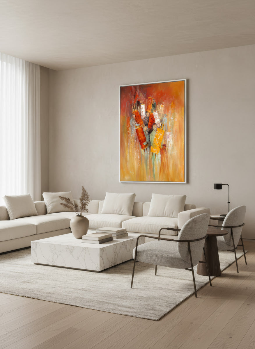 Embrace of the Torah - Modern Simchat Torah Jewish Wall Art Print