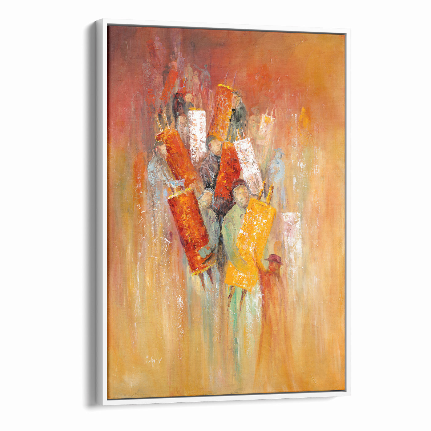 Embrace of the Torah - Modern Simchat Torah Jewish Wall Art Print
