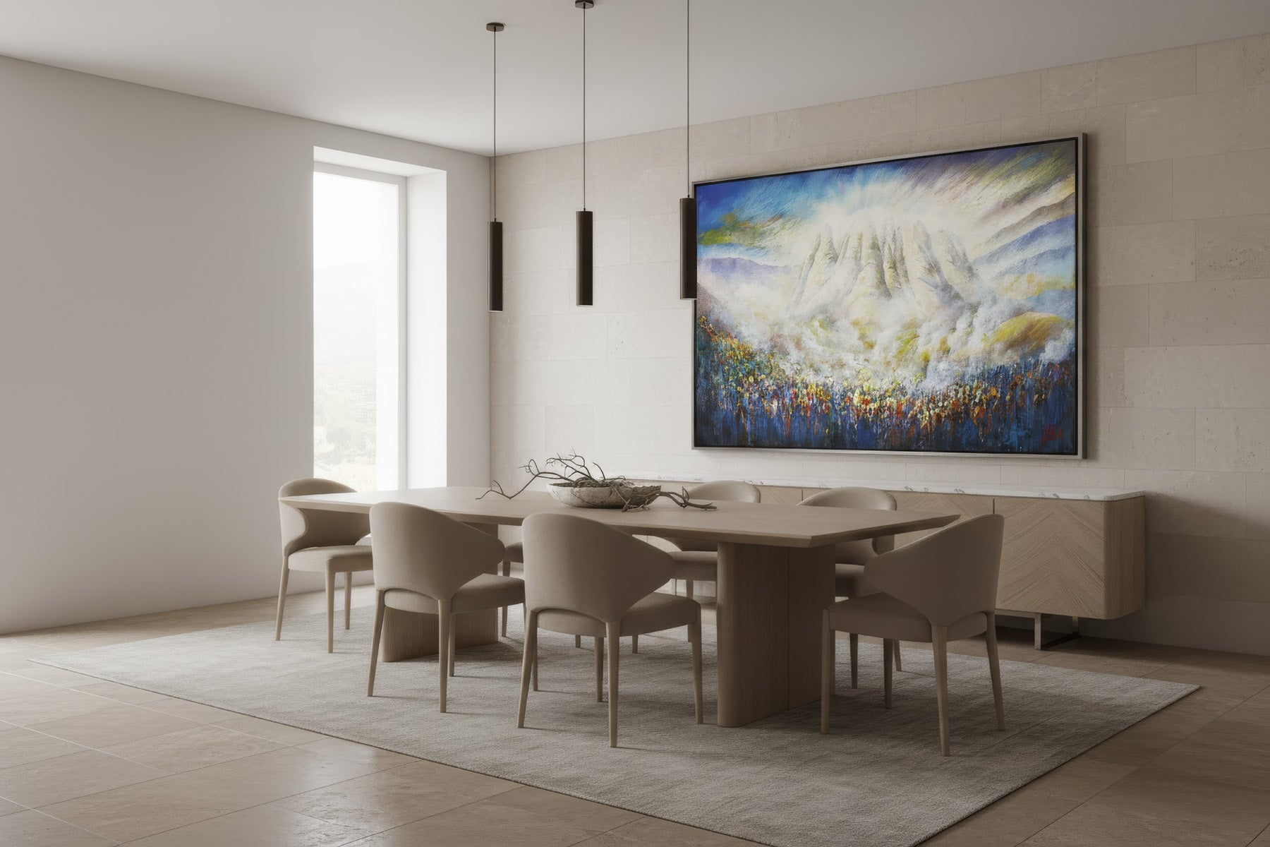 The Moment of Revelation - Mount Sinai Jewish Wall Art by Yossi Bitton