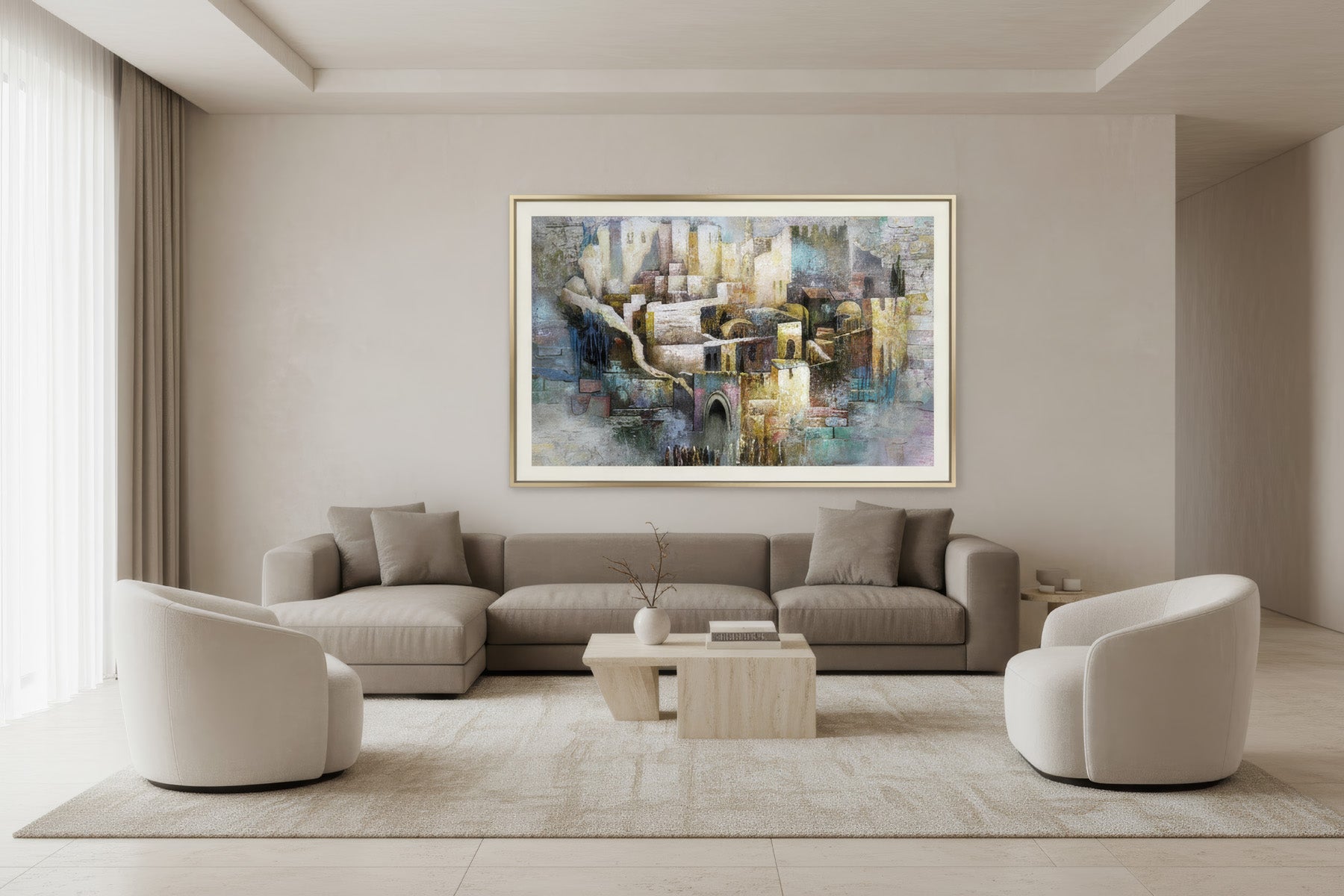 The Old City of Jerusalem - Modern Jewish Wall Art by Yossi Bitton