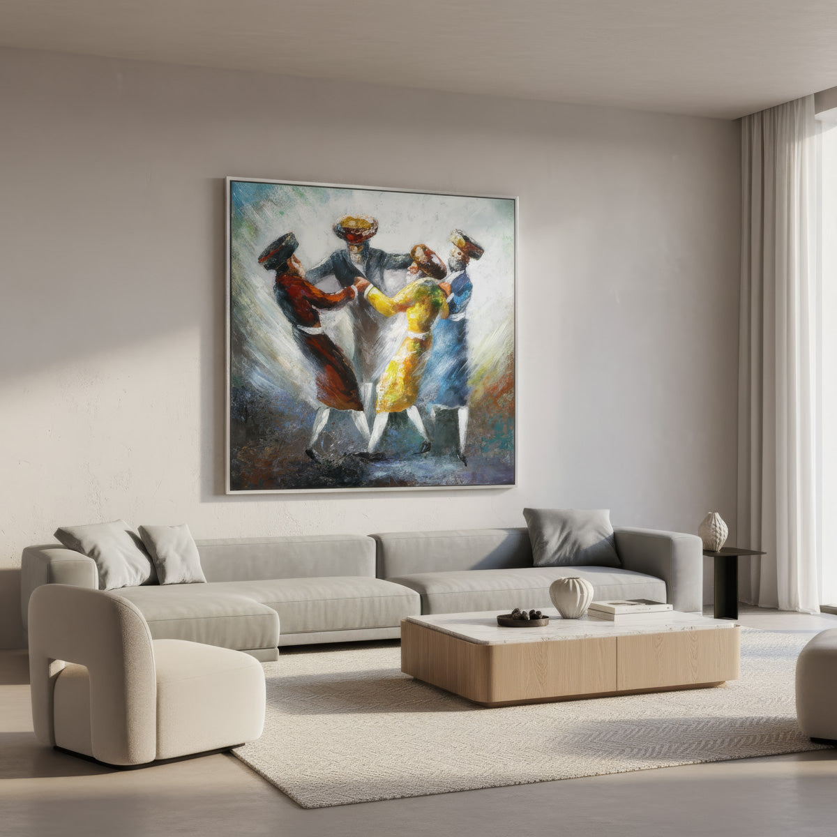 Circles of Joy - Modern Jewish Wall Art of Chassidic Dance by Yossi Bitton