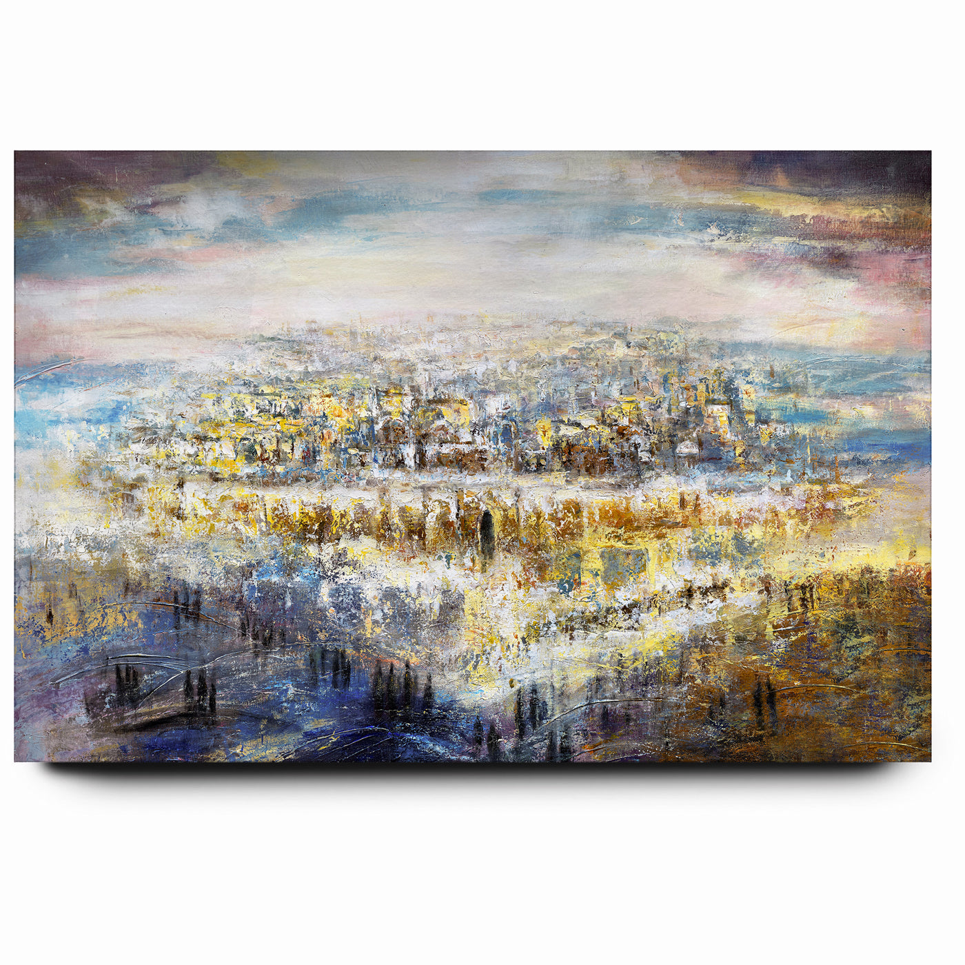 Jerusalem Wall Art - Modern Judaica Canvas & Acrylic by Yossi Bitton