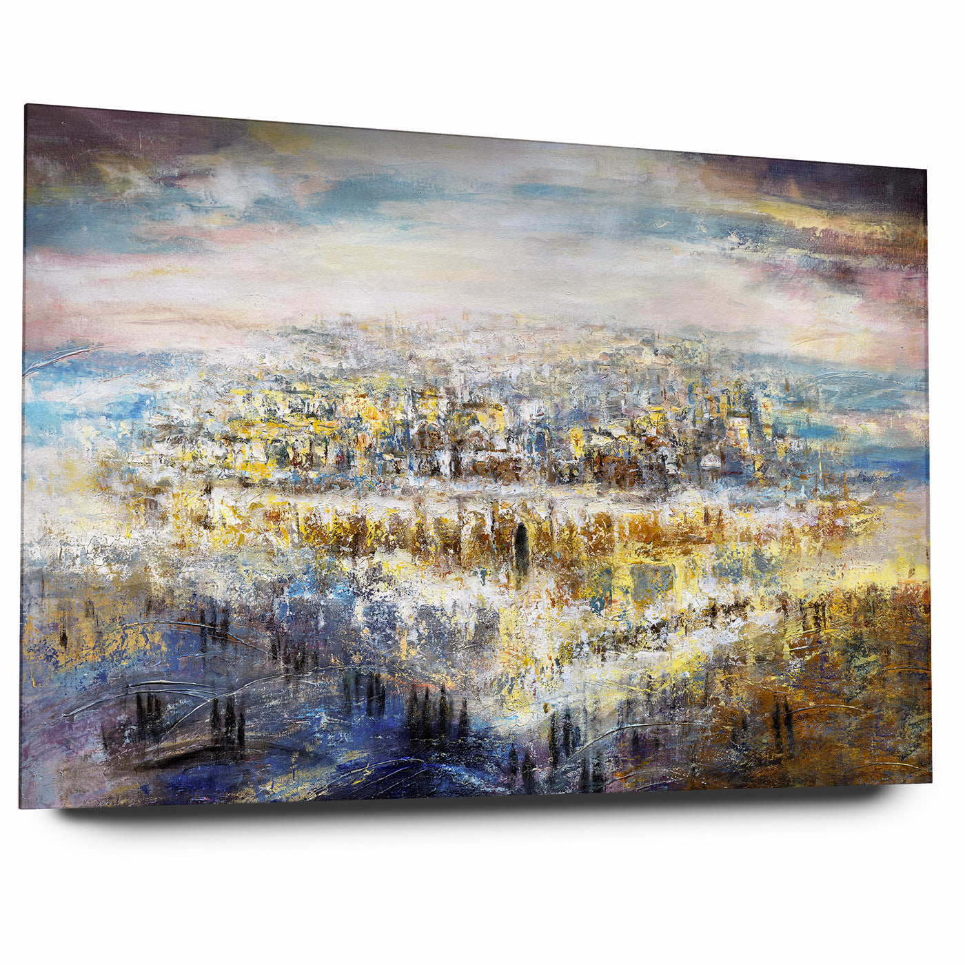 Jerusalem Wall Art - Modern Judaica Canvas & Acrylic by Yossi Bitton