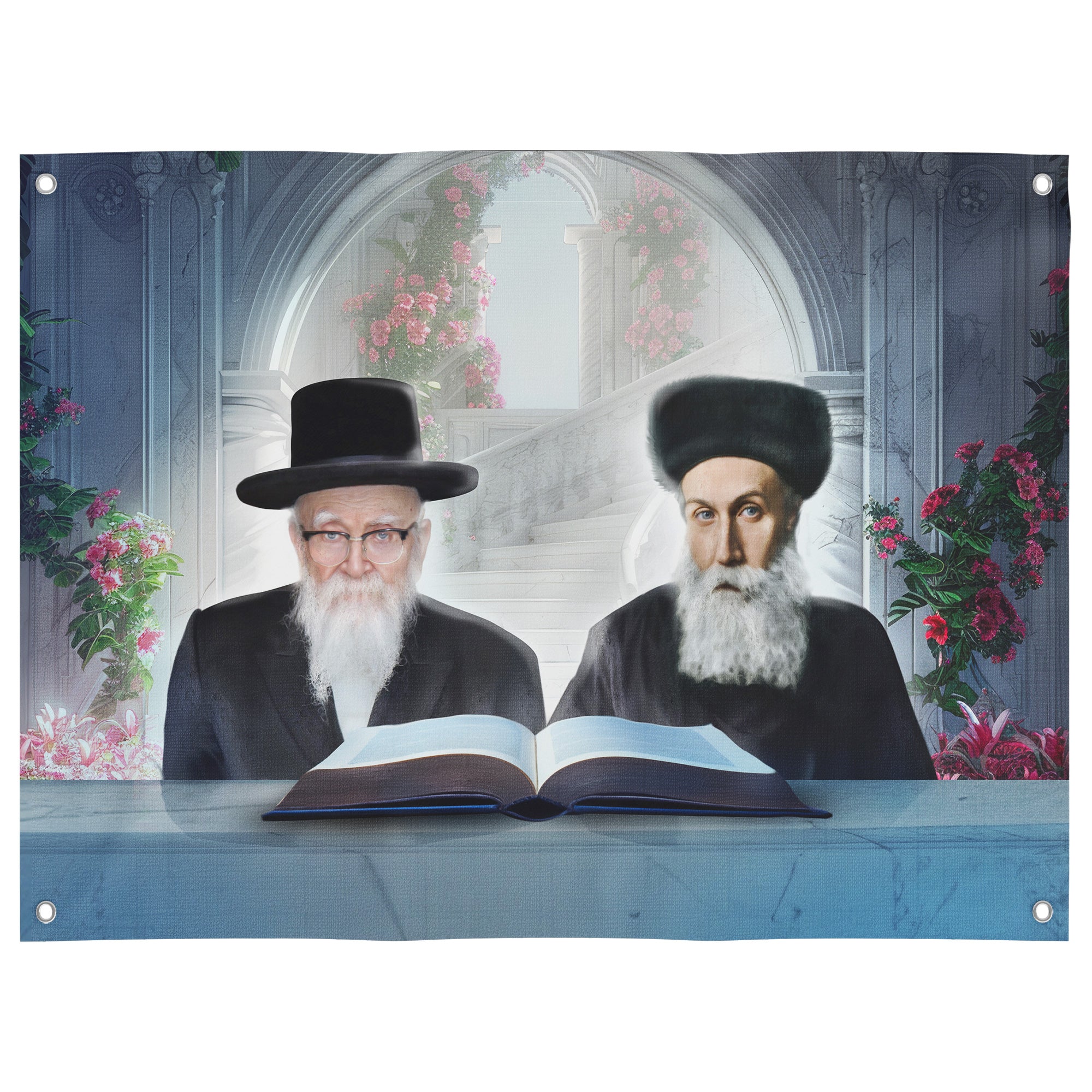 Skverer Rebbes Sukkah poster featuring Twersky Torah Legacy, ideal Sukkot decor and holiday wall art for sukkah.