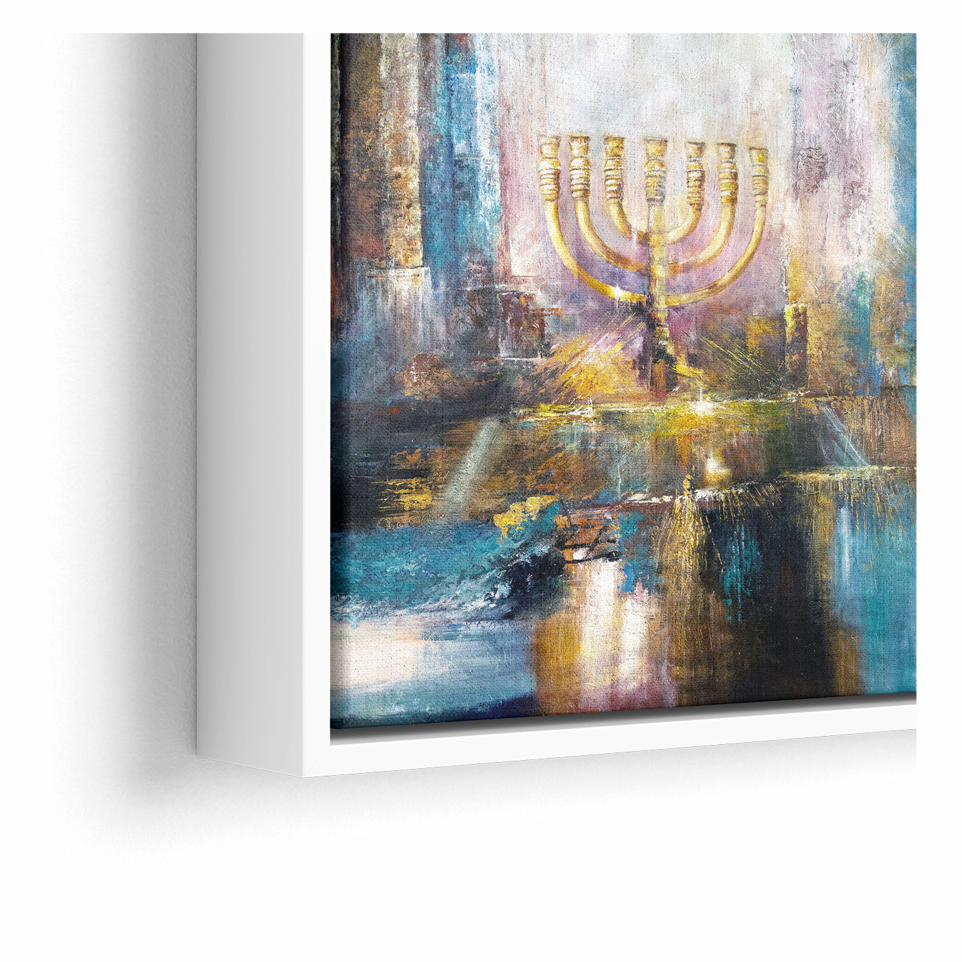 Menorah Wall Art - Modern Jewish Mishkan Canvas & Acrylic Art