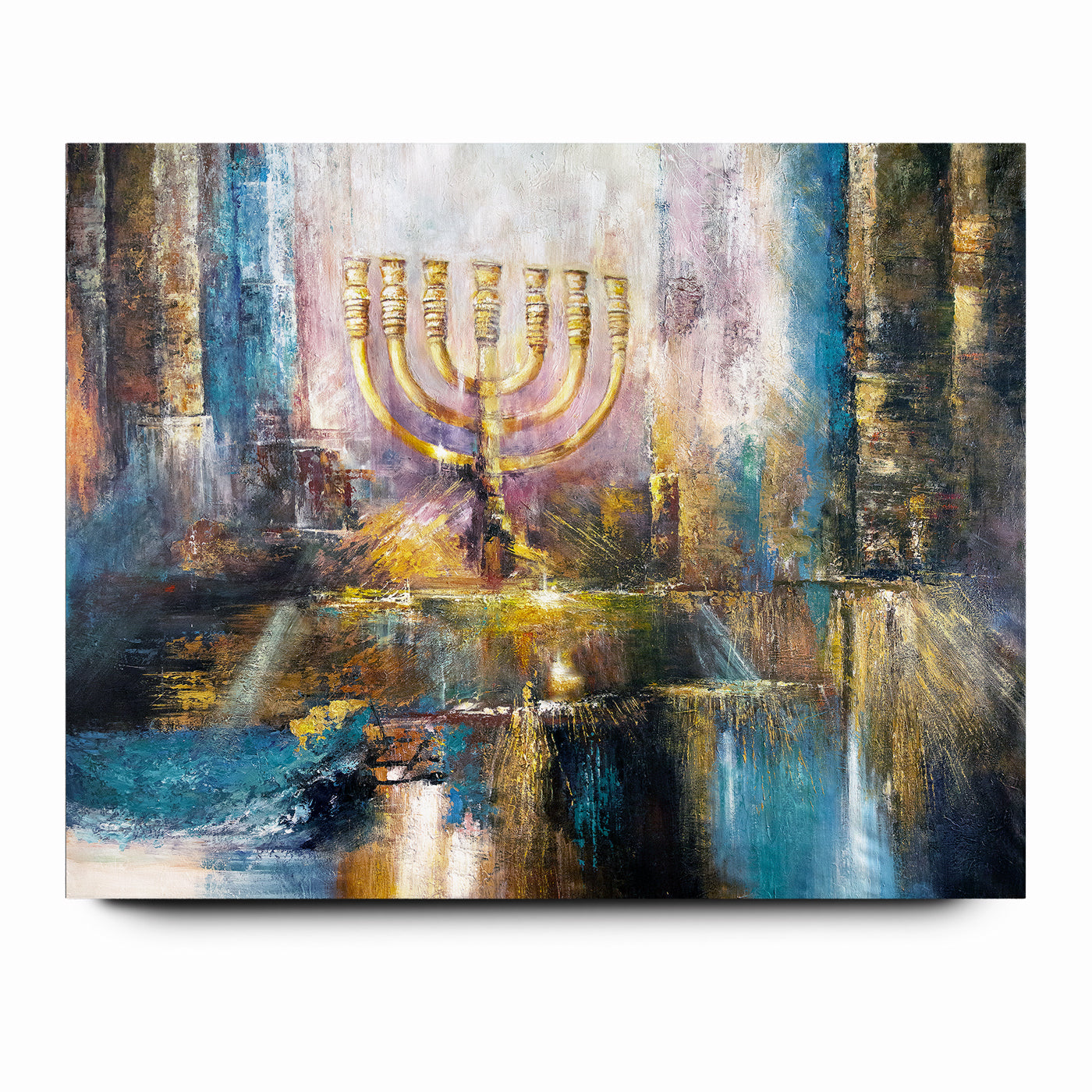 Menorah Wall Art - Modern Jewish Mishkan Canvas & Acrylic Art