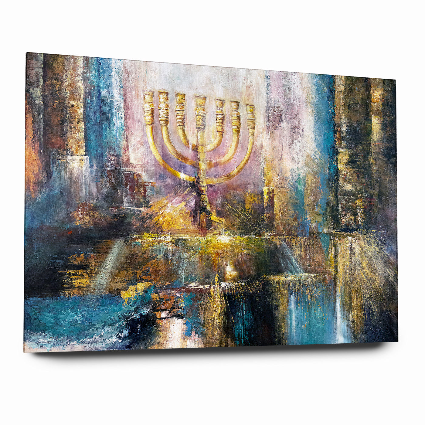 Menorah Wall Art - Modern Jewish Mishkan Canvas & Acrylic Art