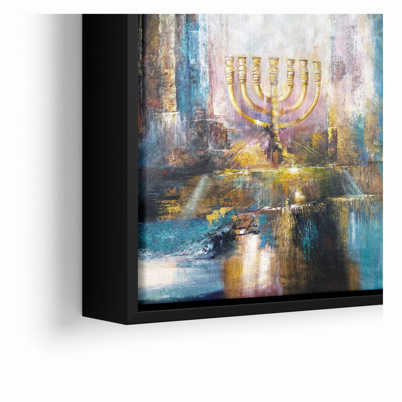 Menorah Wall Art - Modern Jewish Mishkan Canvas & Acrylic Art