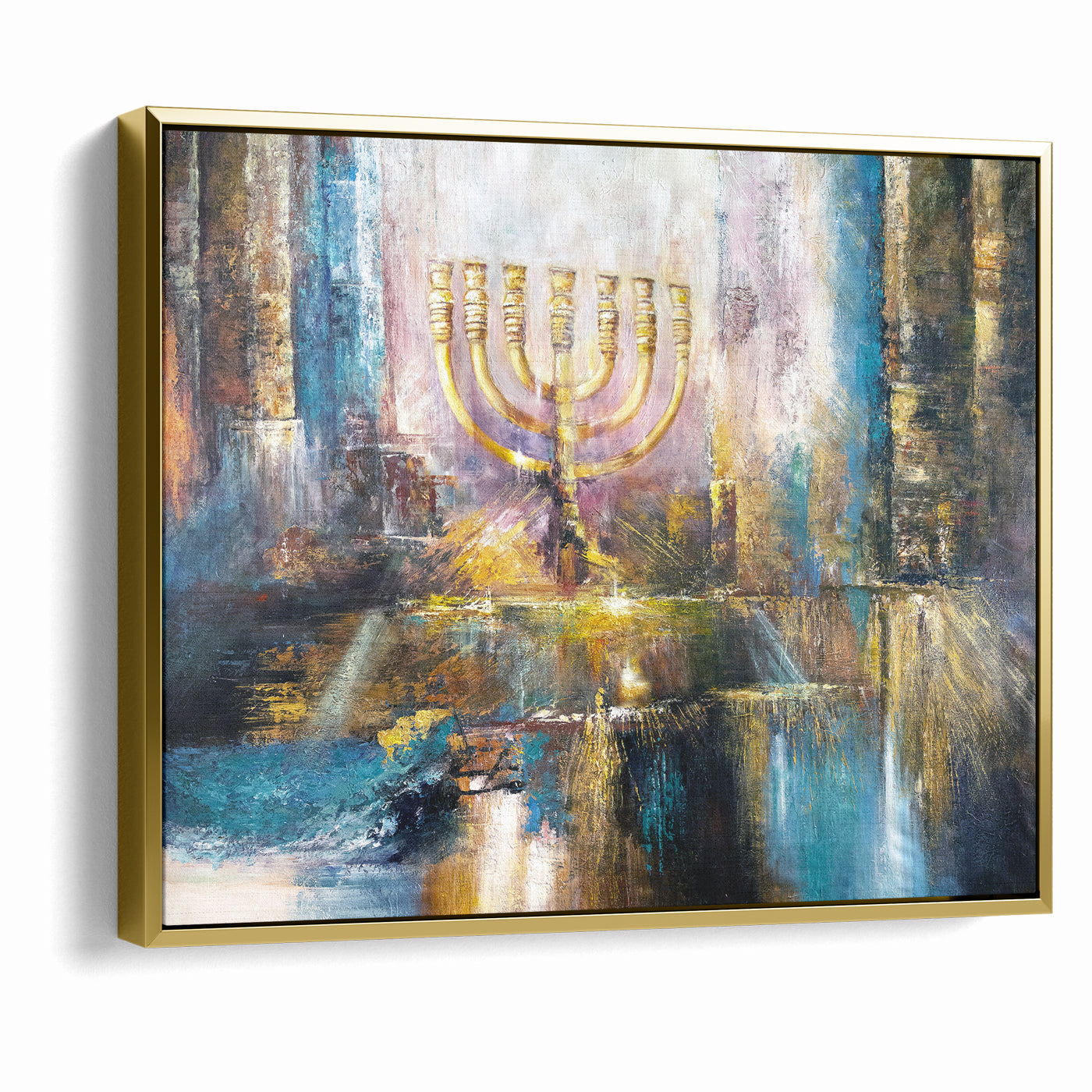 Menorah Wall Art - Modern Jewish Mishkan Canvas & Acrylic Art