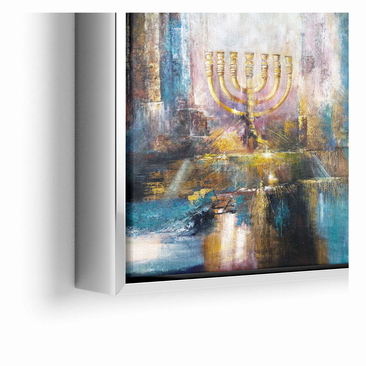 Menorah Wall Art - Modern Jewish Mishkan Canvas & Acrylic Art
