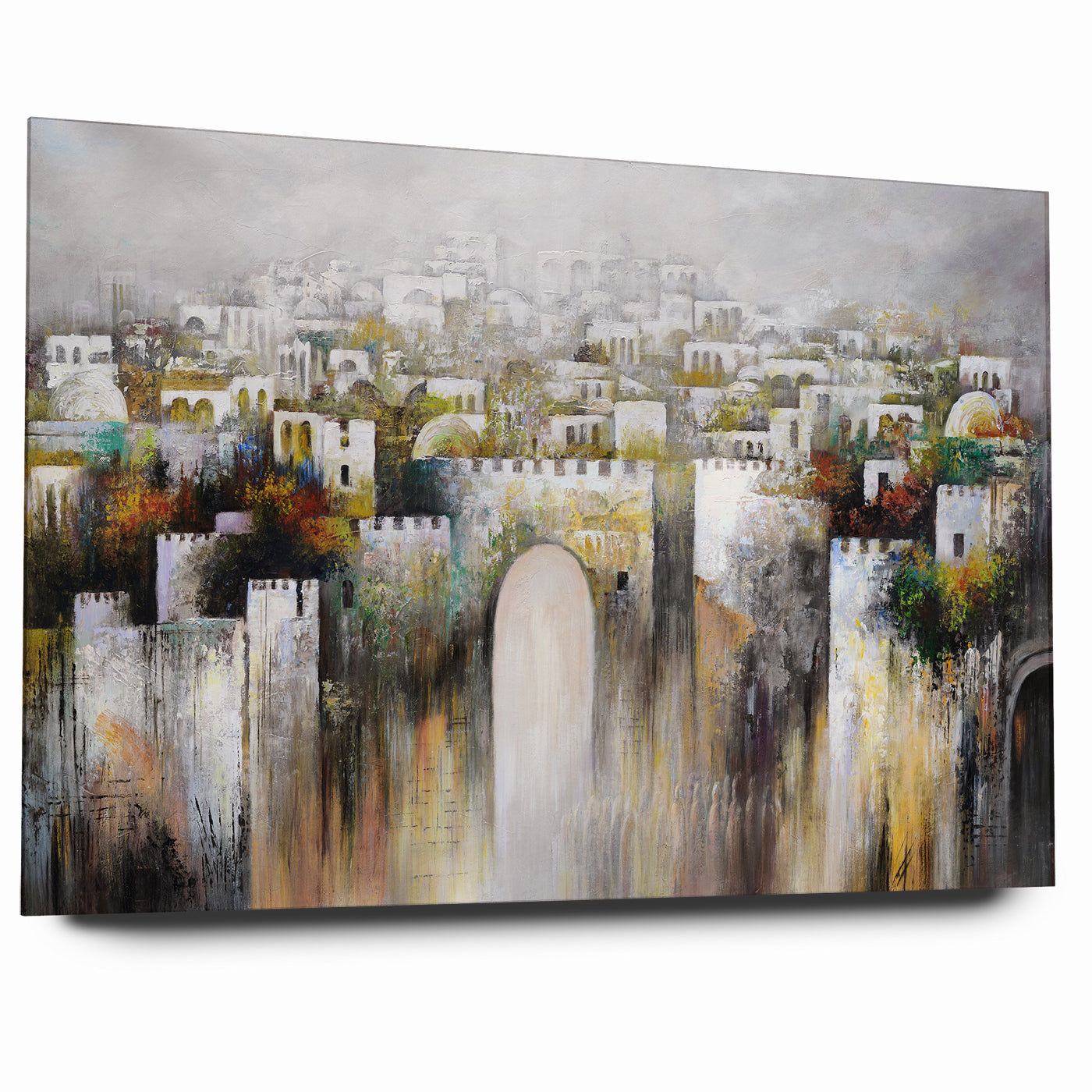 Jerusalem Wall Art - Modern Judaica Canvas & Acrylic by Yossi Bitton
