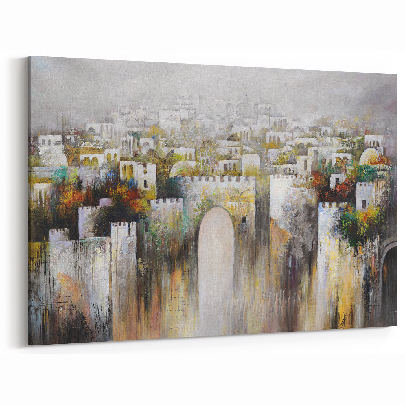 Jerusalem Wall Art - Modern Judaica Canvas & Acrylic by Yossi Bitton