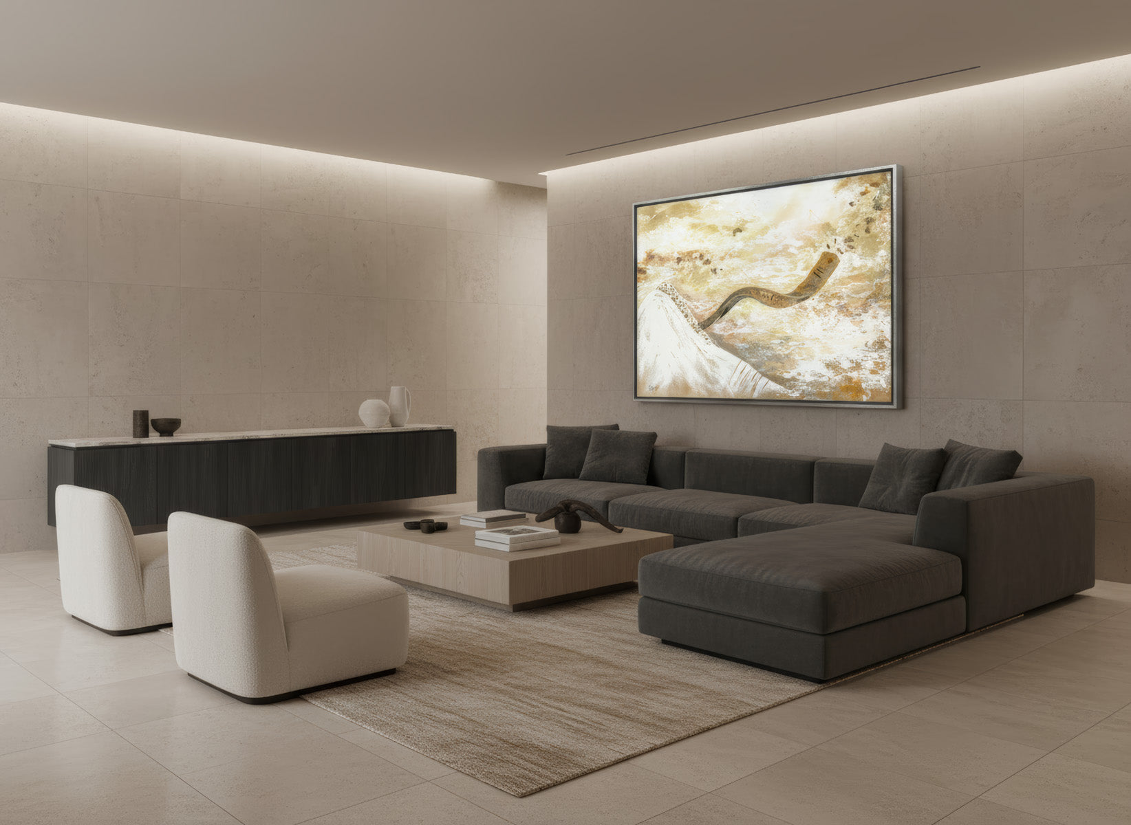 Shofar Wall Art - Modern Jewish Art Inspired by Kol Shofar