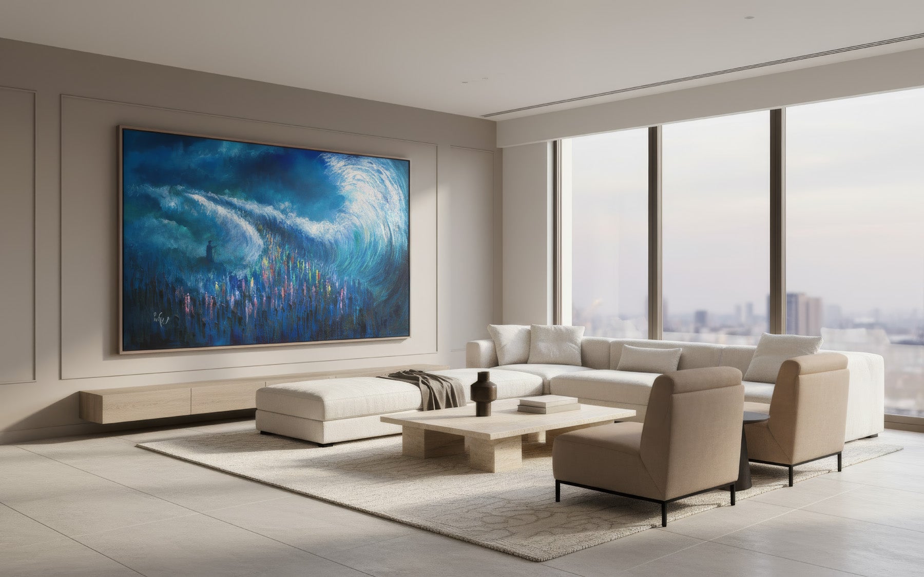 Splitting of the Sea Wall Art - Shirat HaYam Modern Jewish Art