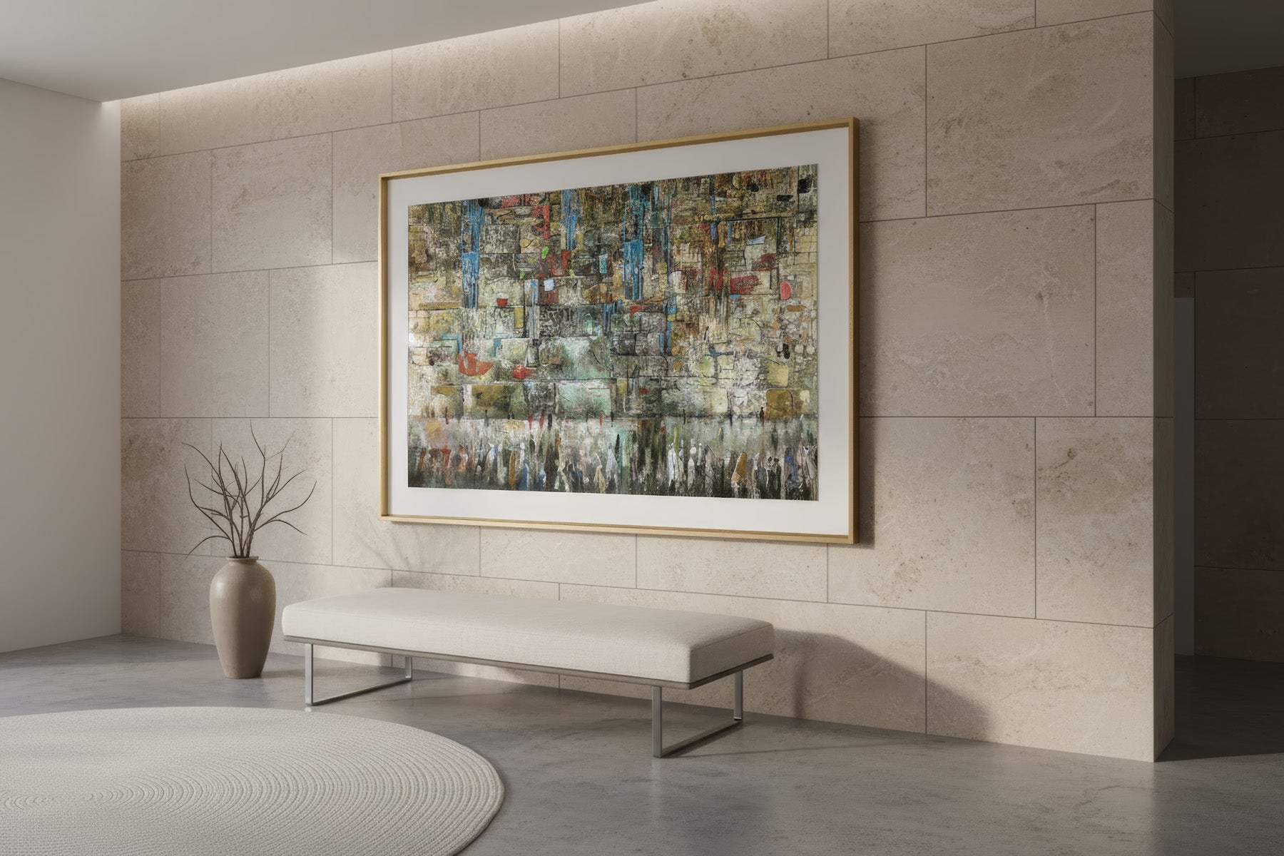 Western Wall Metallic - Modern Jewish Art by Yossi Bitton