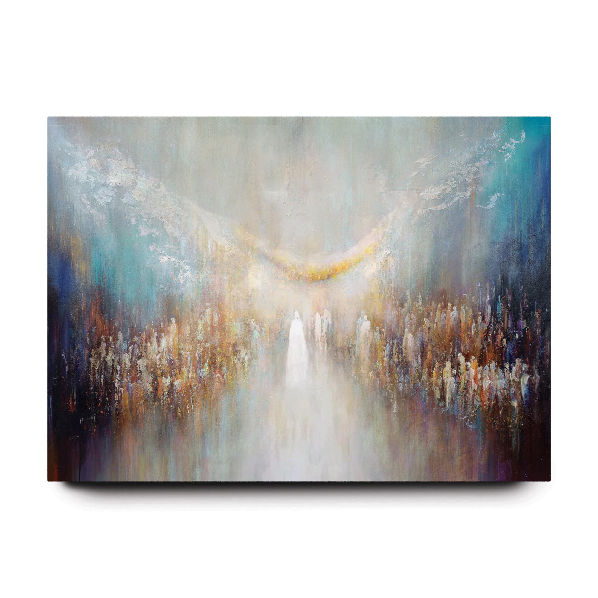 Chuppah Blessings - Jewish Wedding Art by Yossi Biton: A luminous painting capturing a sacred wedding moment under the Chuppah, symbolizing love and tradition.