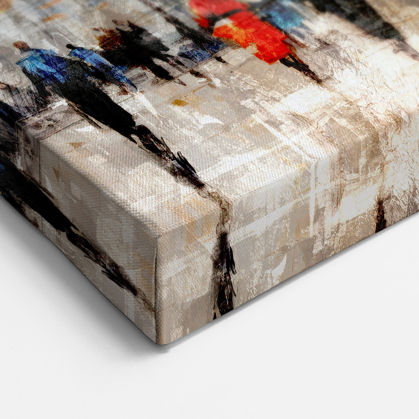 Close-up of Avigdor Ben-Ari's abstract Western Wall, showcasing contemporary Jewish art on a canvas.