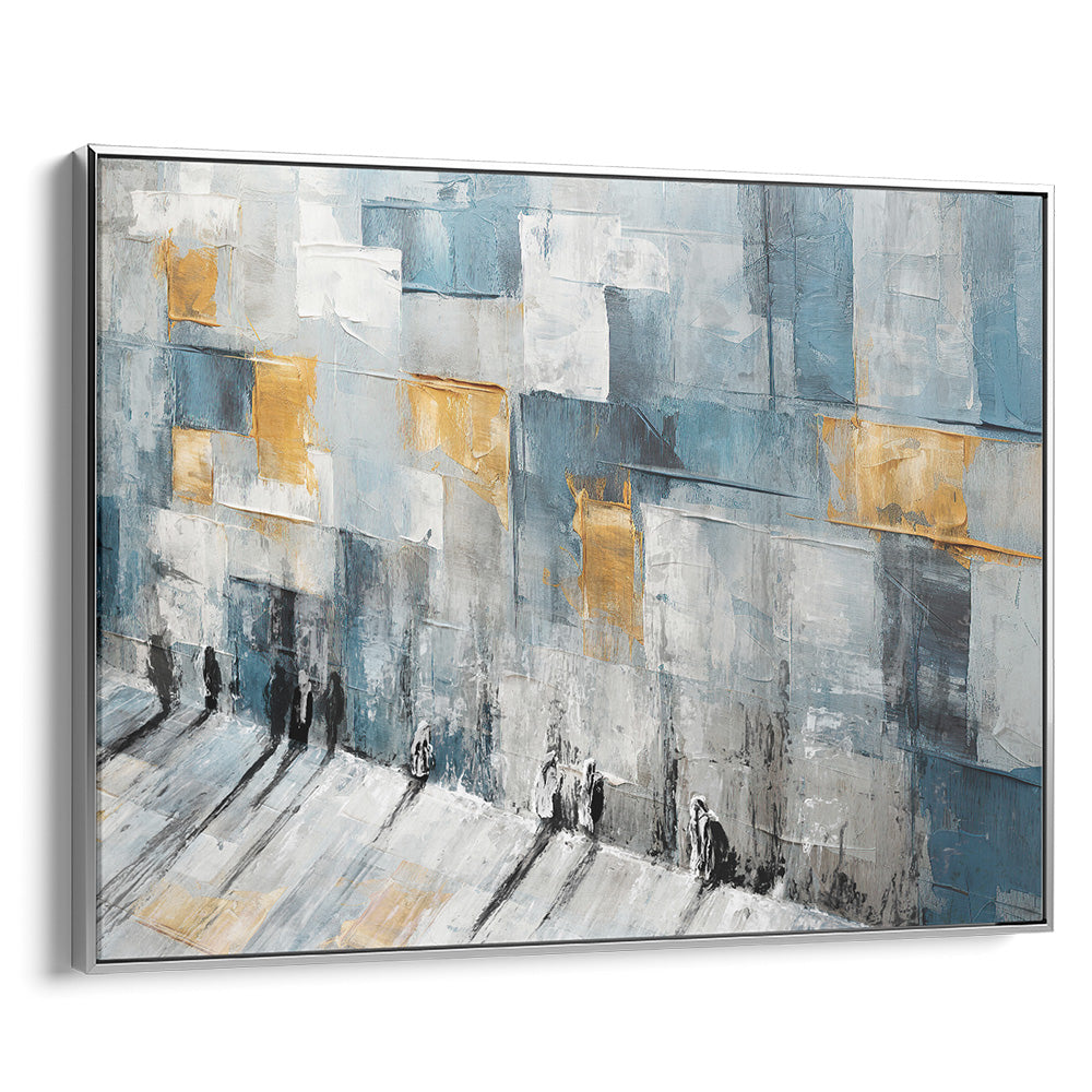 "Abstract Western Wall art by Avigdor Ben Ari, blending colors in a modern Judaica decor piece."